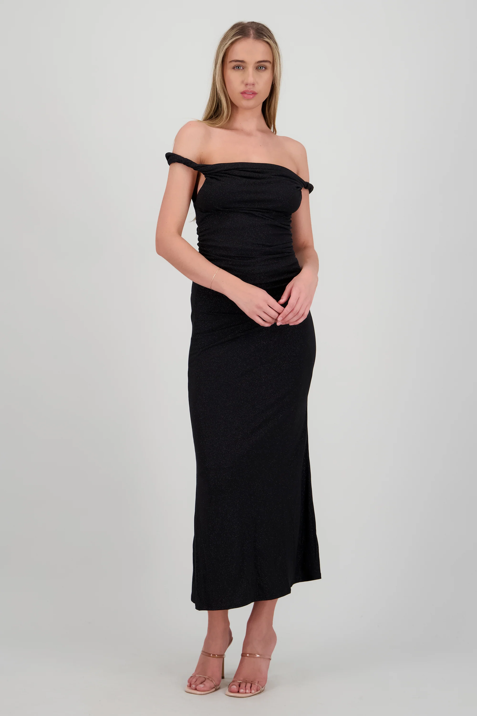 Vestido drapeado brillos - Image 2