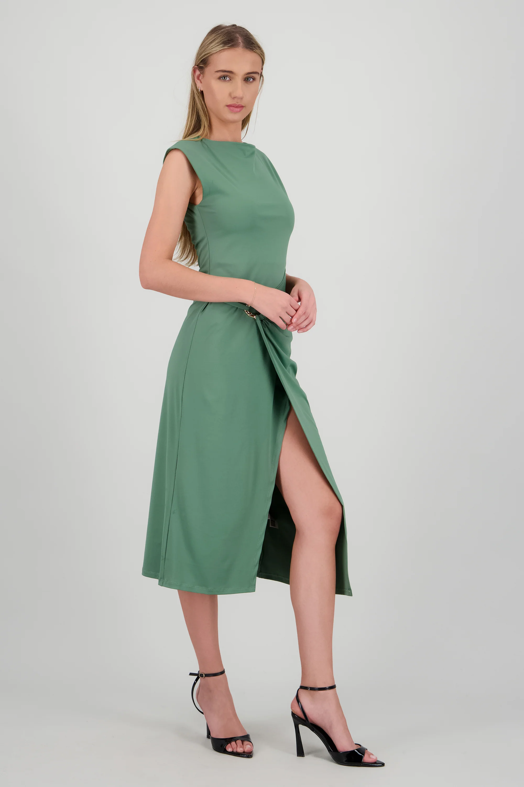 Vestido drapeado detalle aro - Image 3
