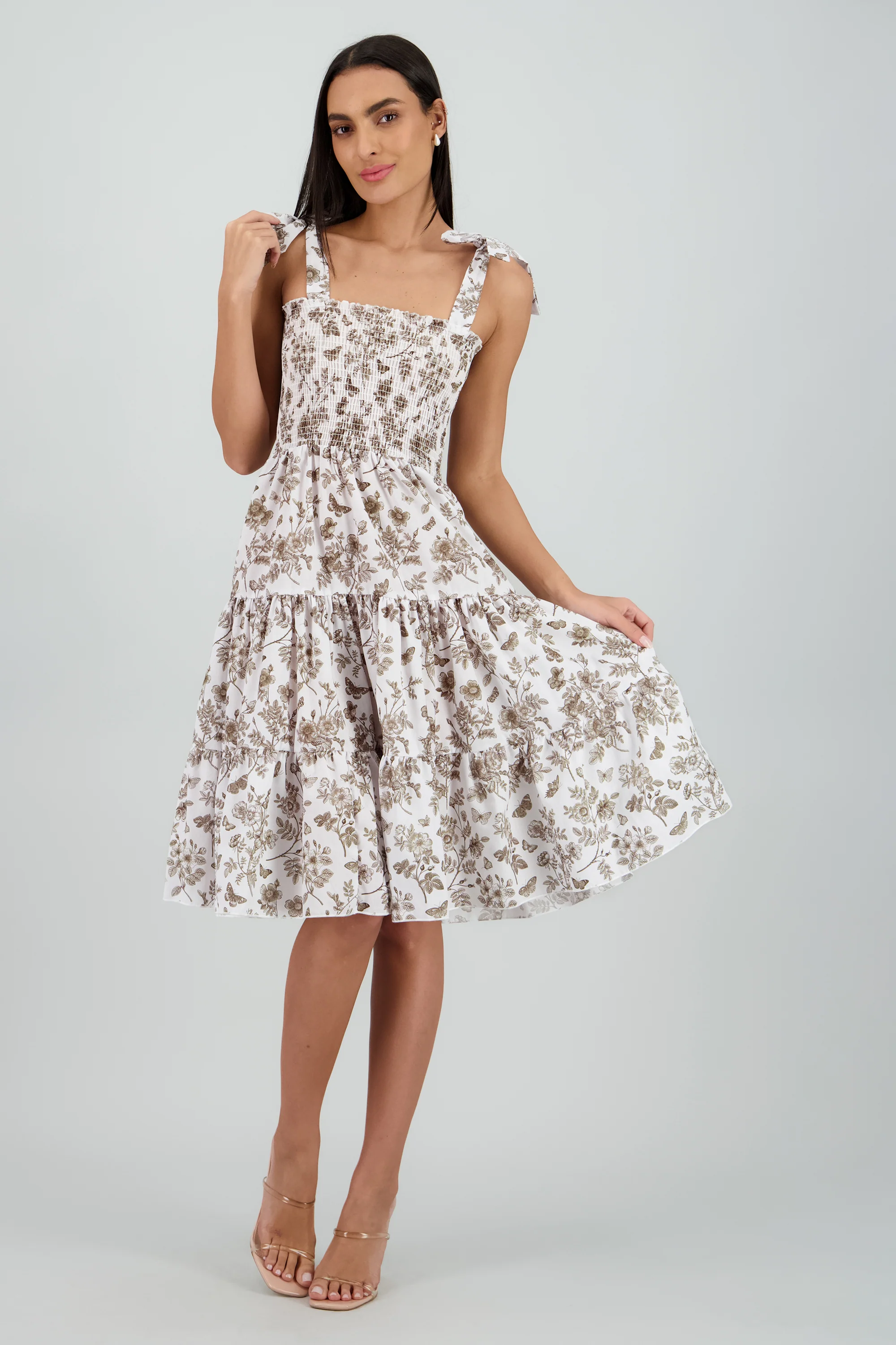 Vestido estampado flores olanes