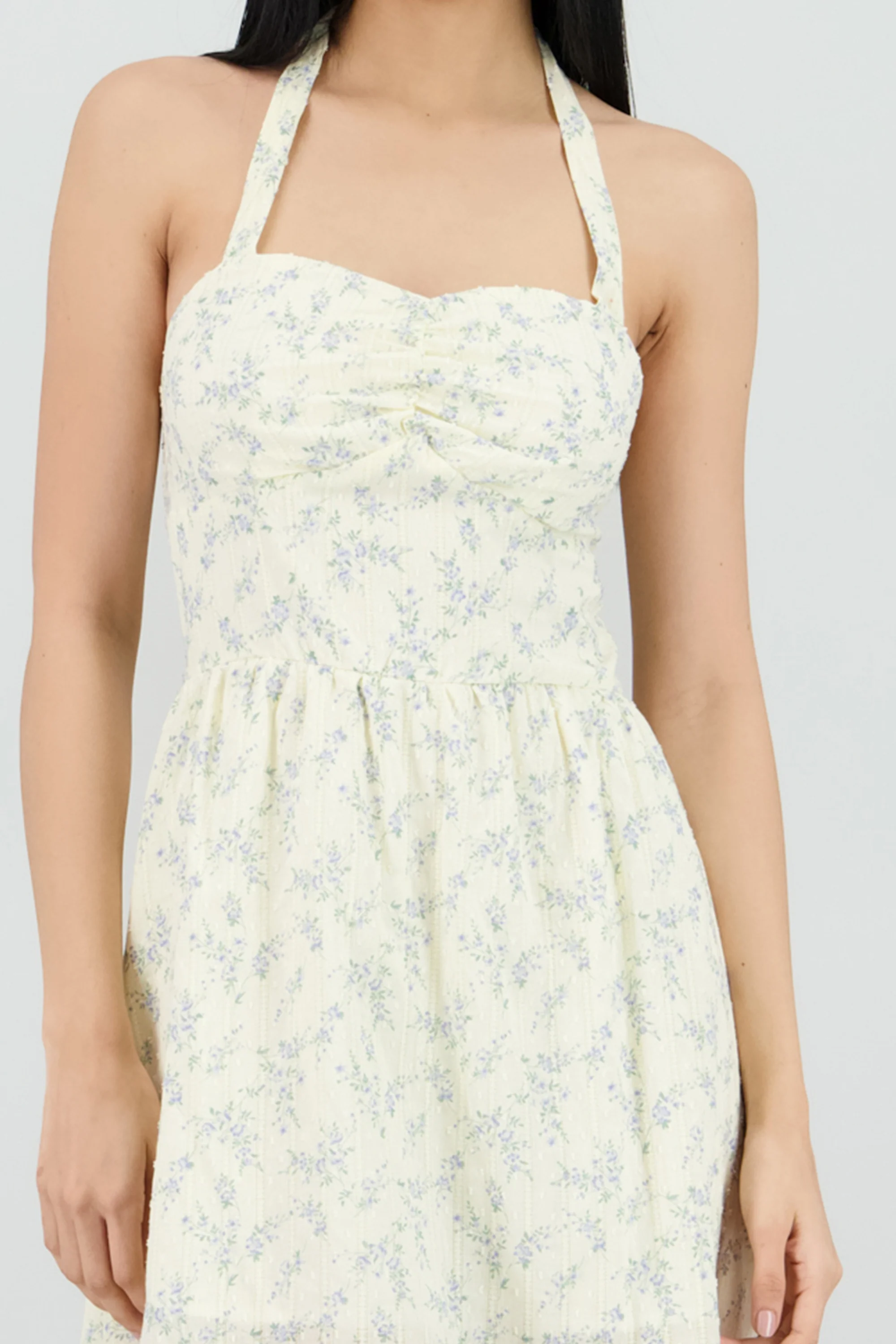 Vestido halter tela con textura estampado flores - Image 5