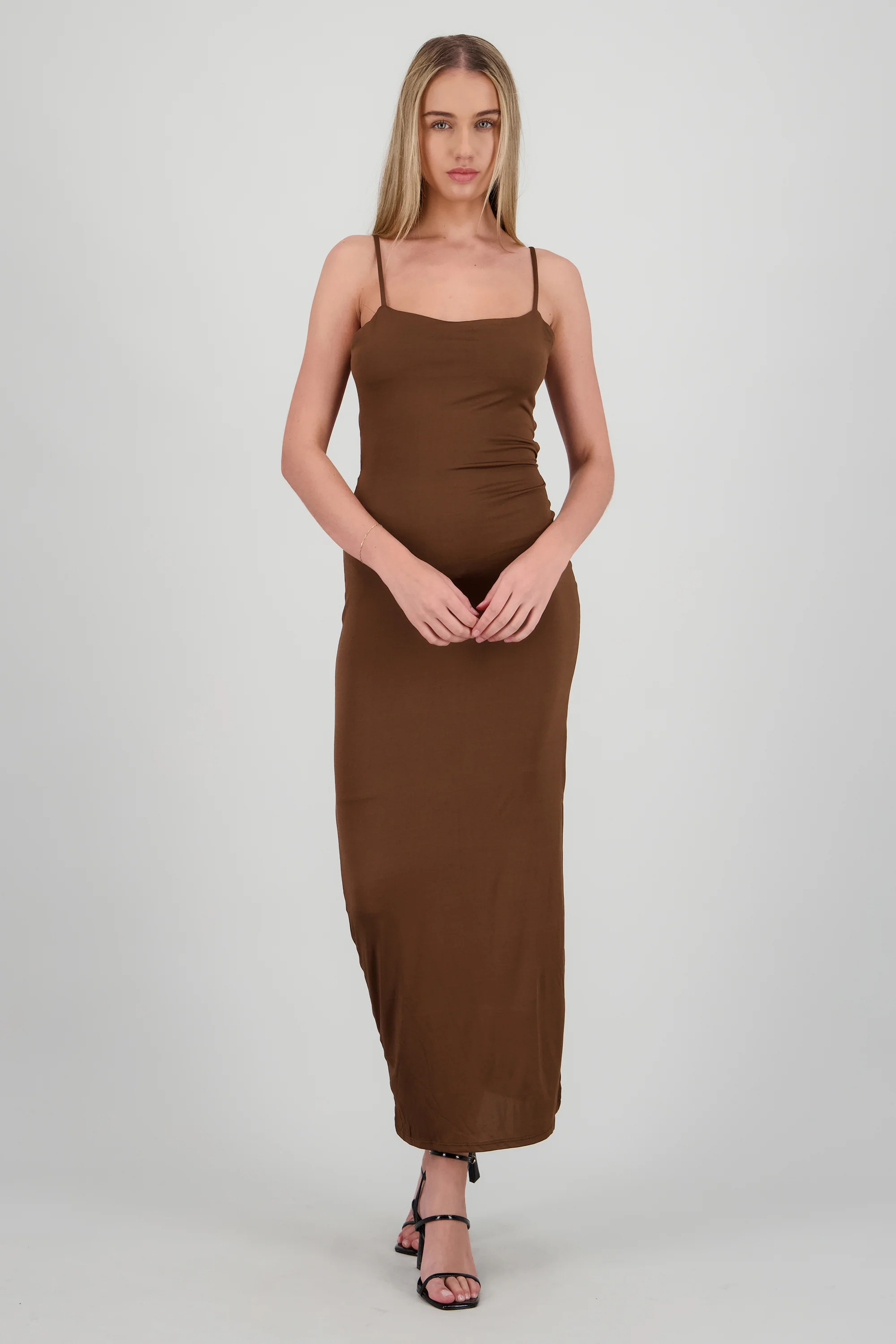 Vestido midi espalda descubierta liso - Image 2