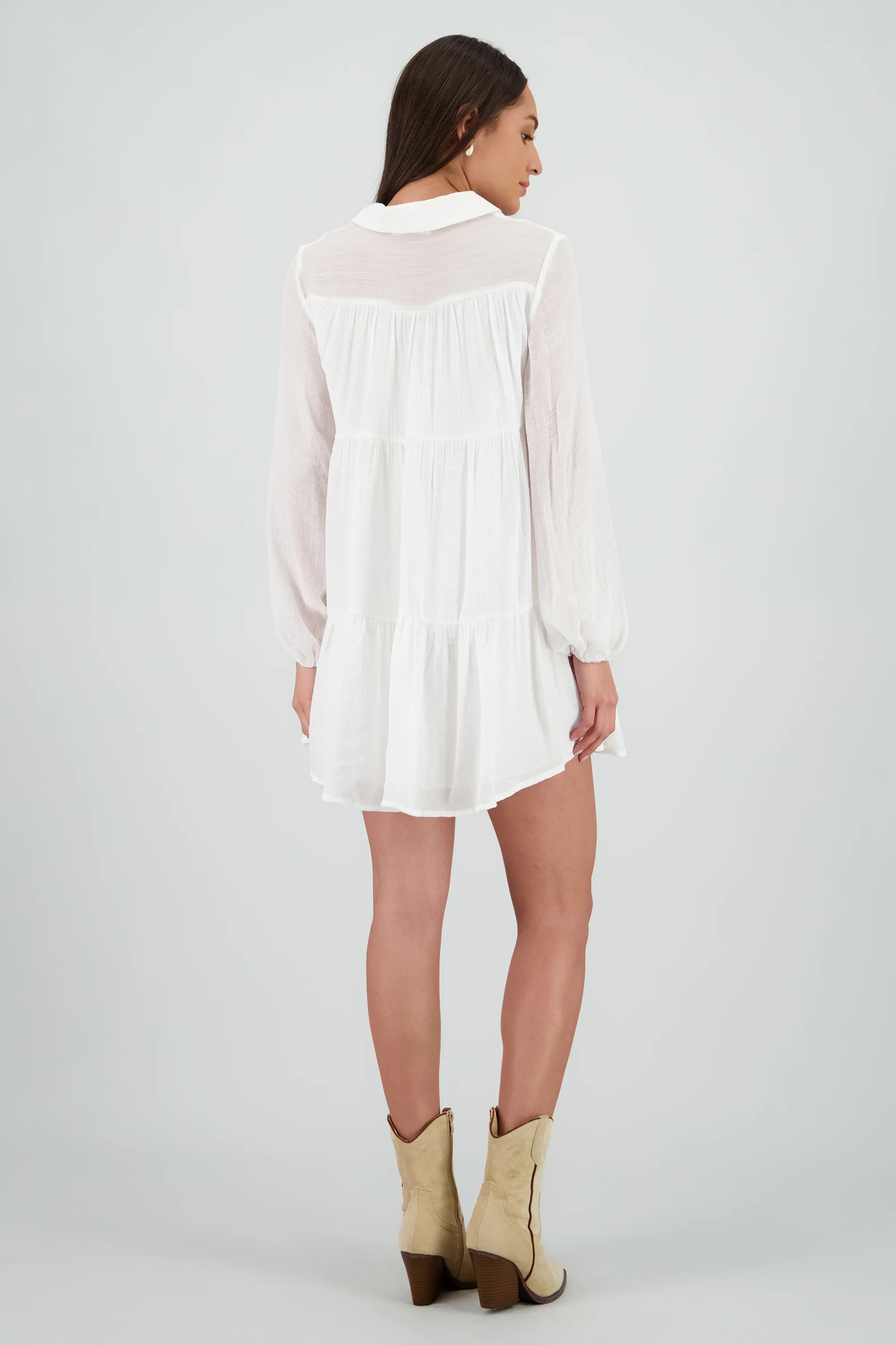 Vestido liso manga larga - Image 4