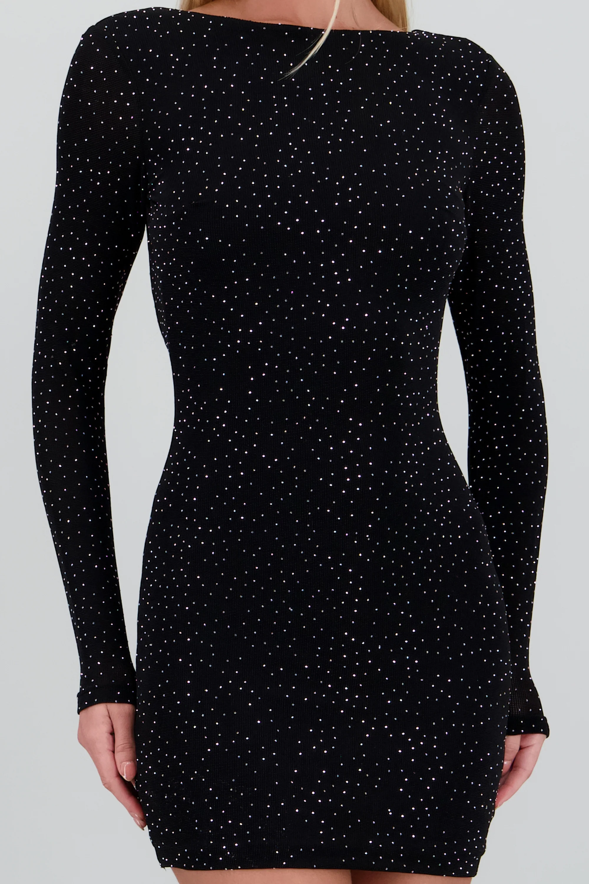 Vestido manga larga brillos detalle espalda - Image 5