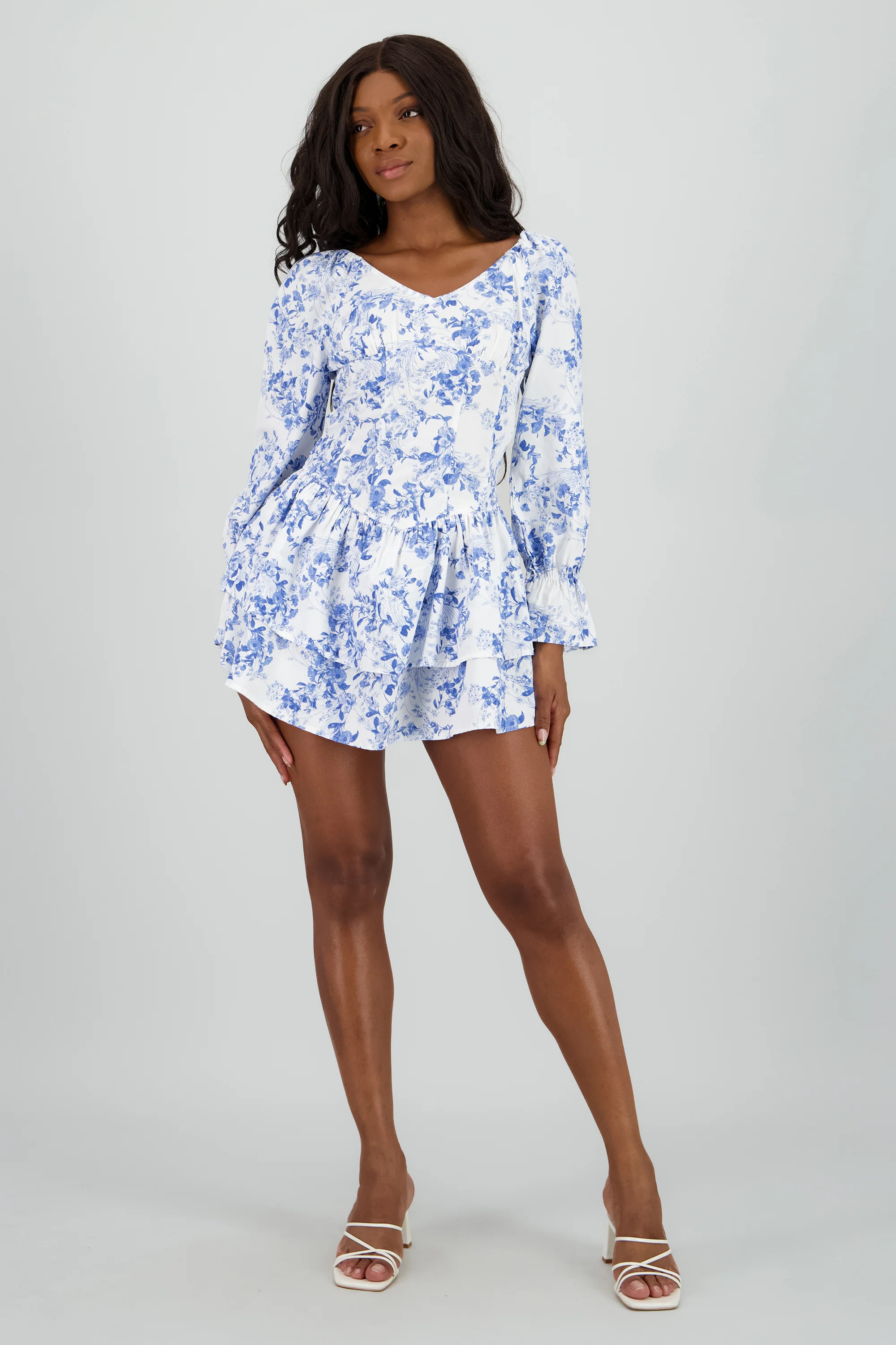 Vestido manga larga olanes estampado - Image 2