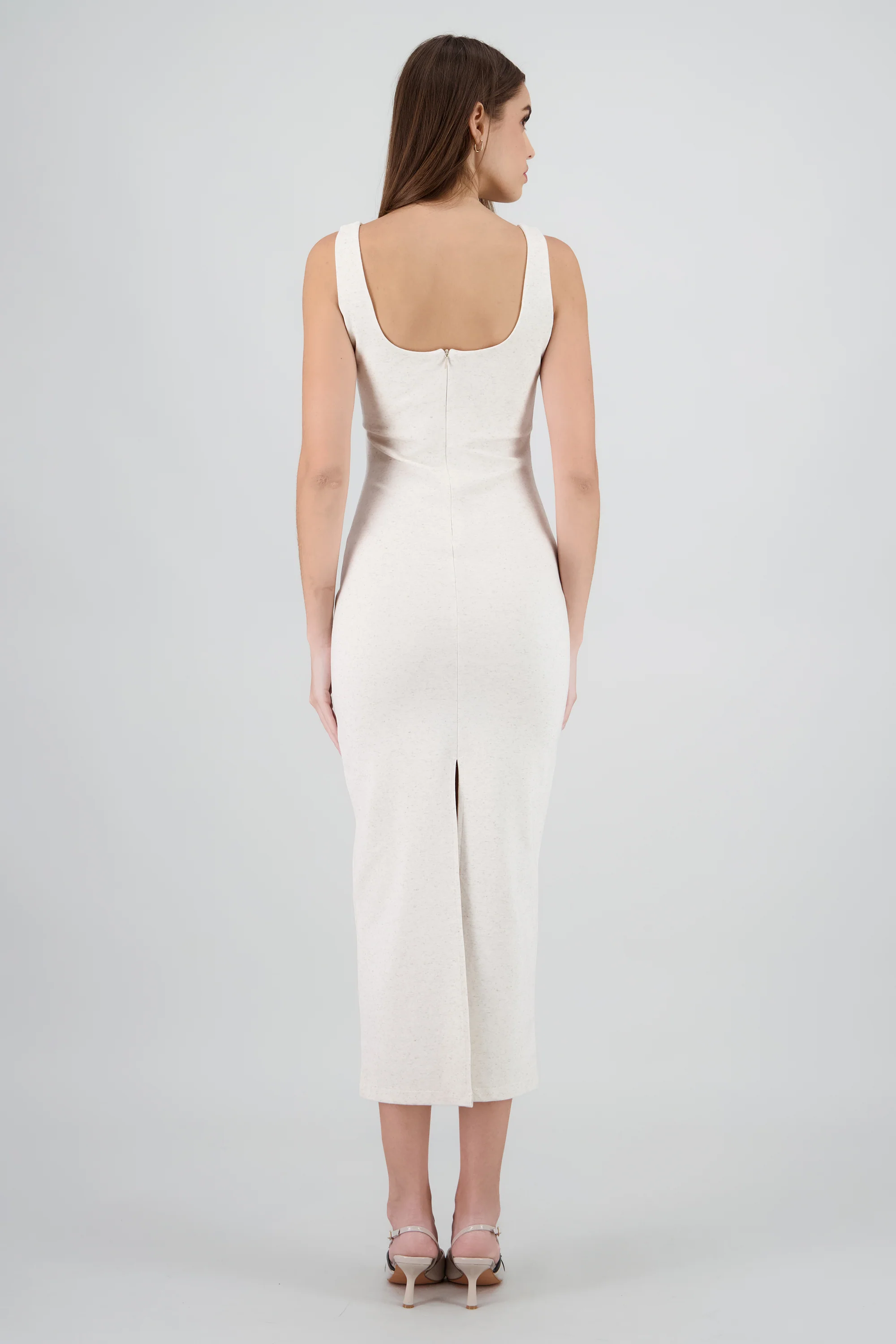 Vestido maxi bodycon con escote V - Image 4