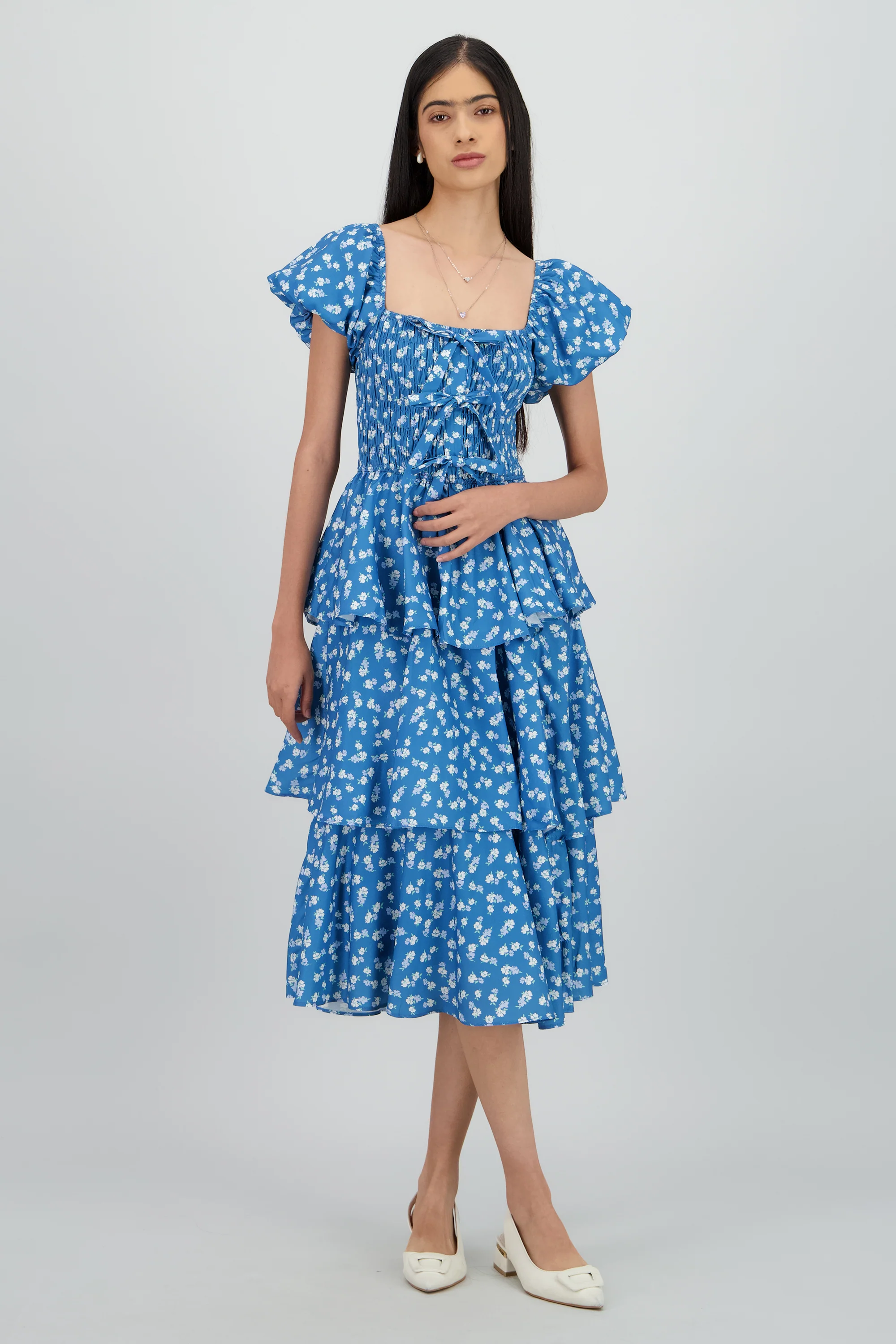 Vestido maxi capas flores - Image 2