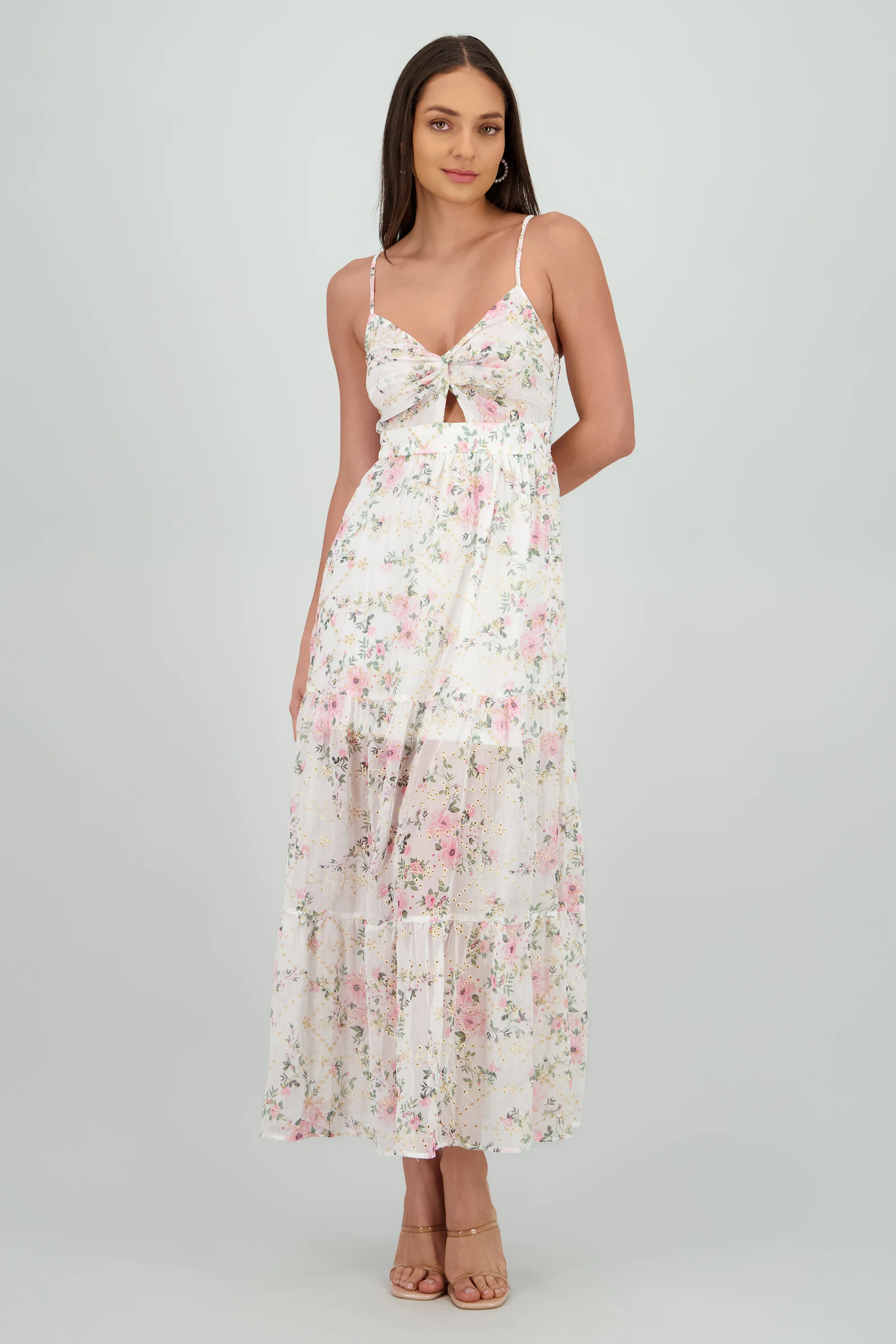 Vestido maxi con bordado y cut out - Image 2