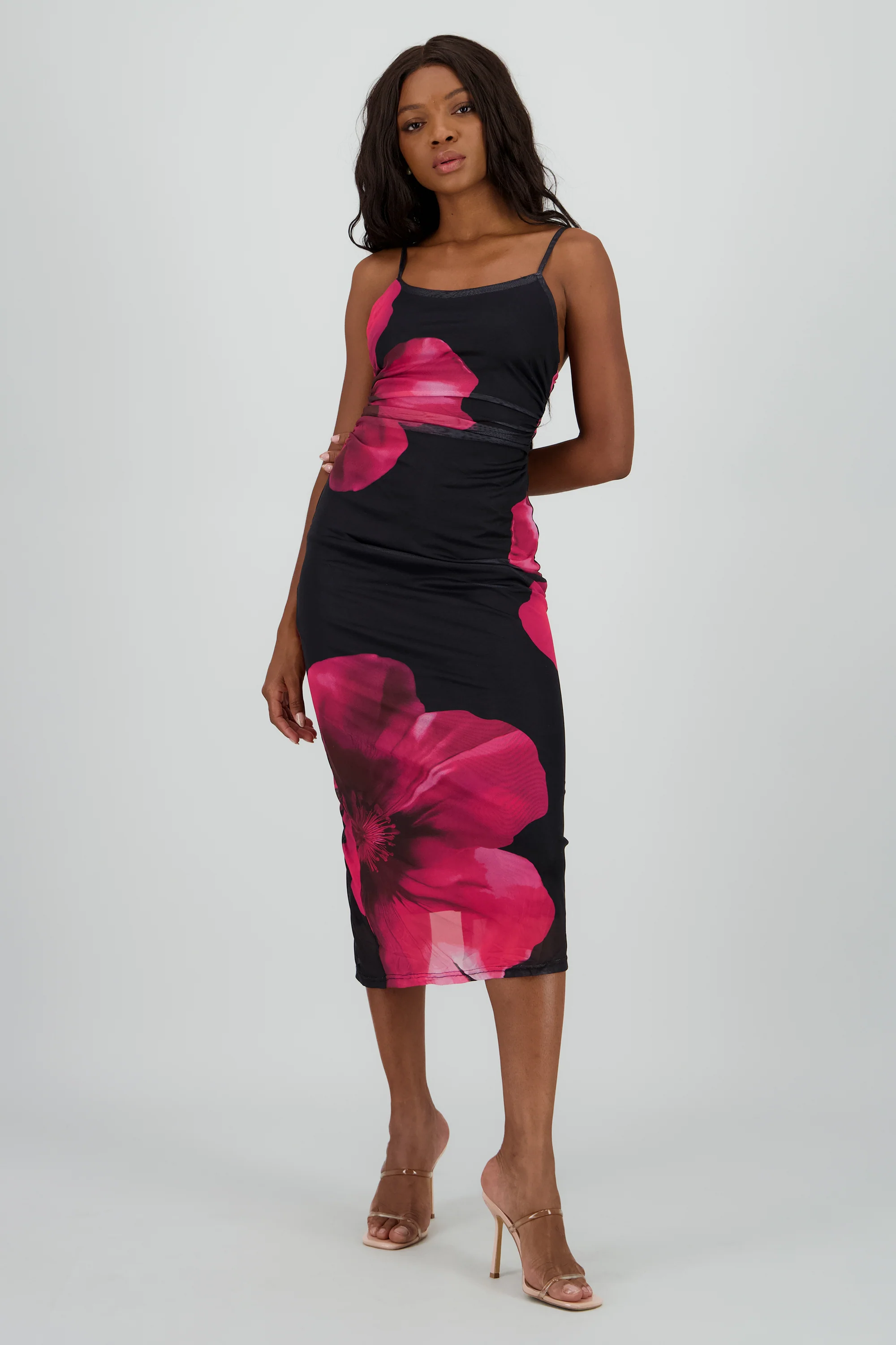 Vestido maxi con flor mesh - Image 2