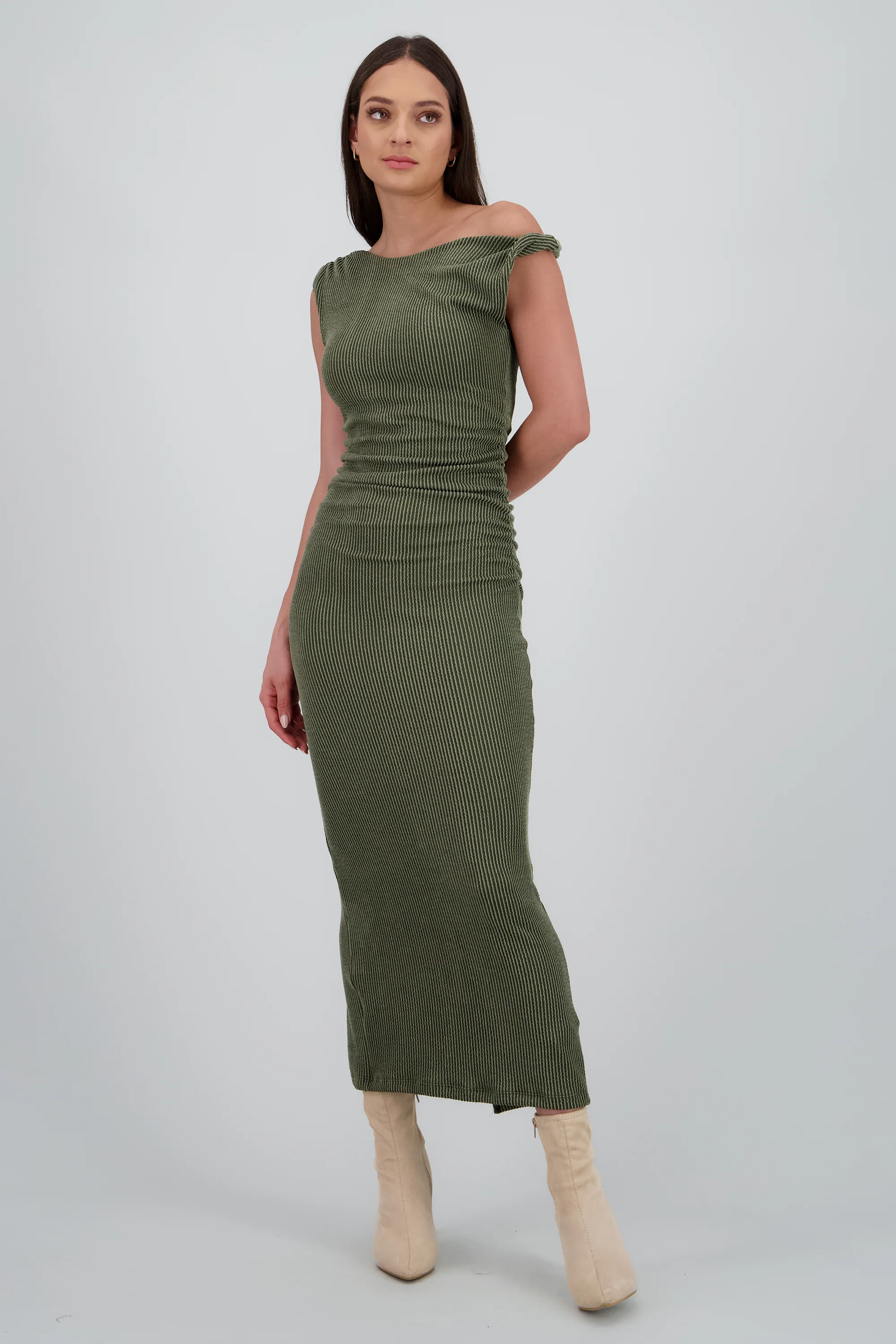 Vestido maxi det hombro