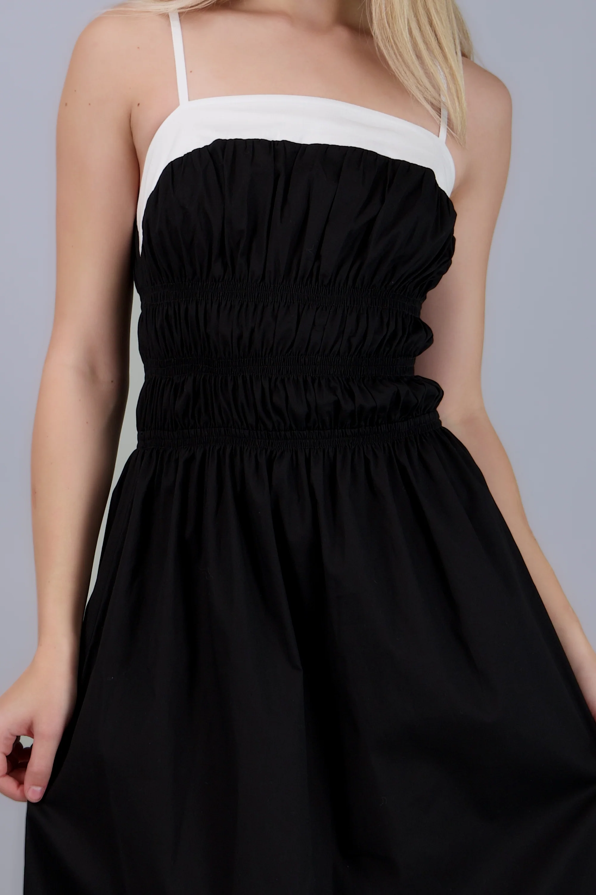 Vestido maxi detalle ligas contraste - Image 5