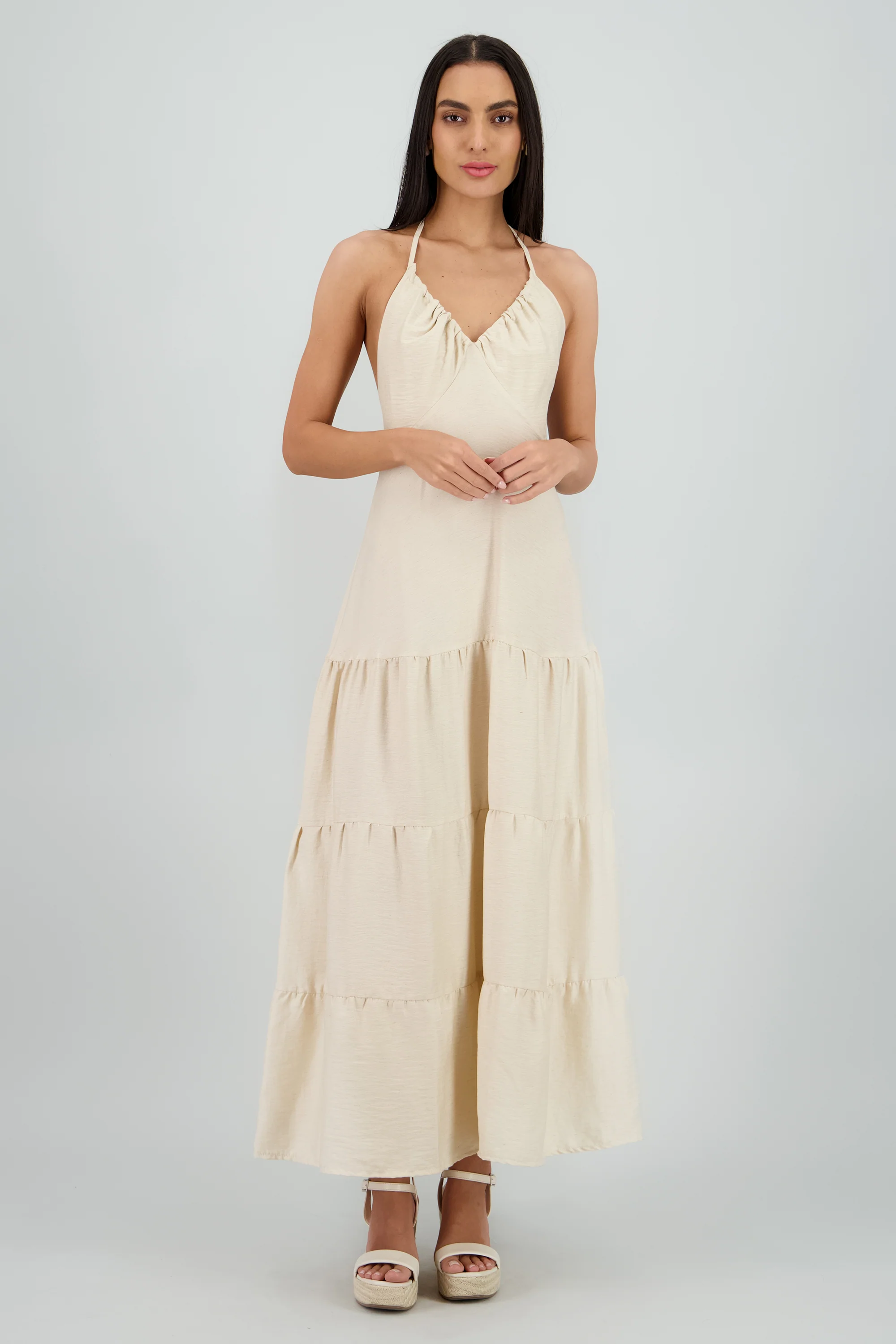 Vestido maxi halter lino - Image 2