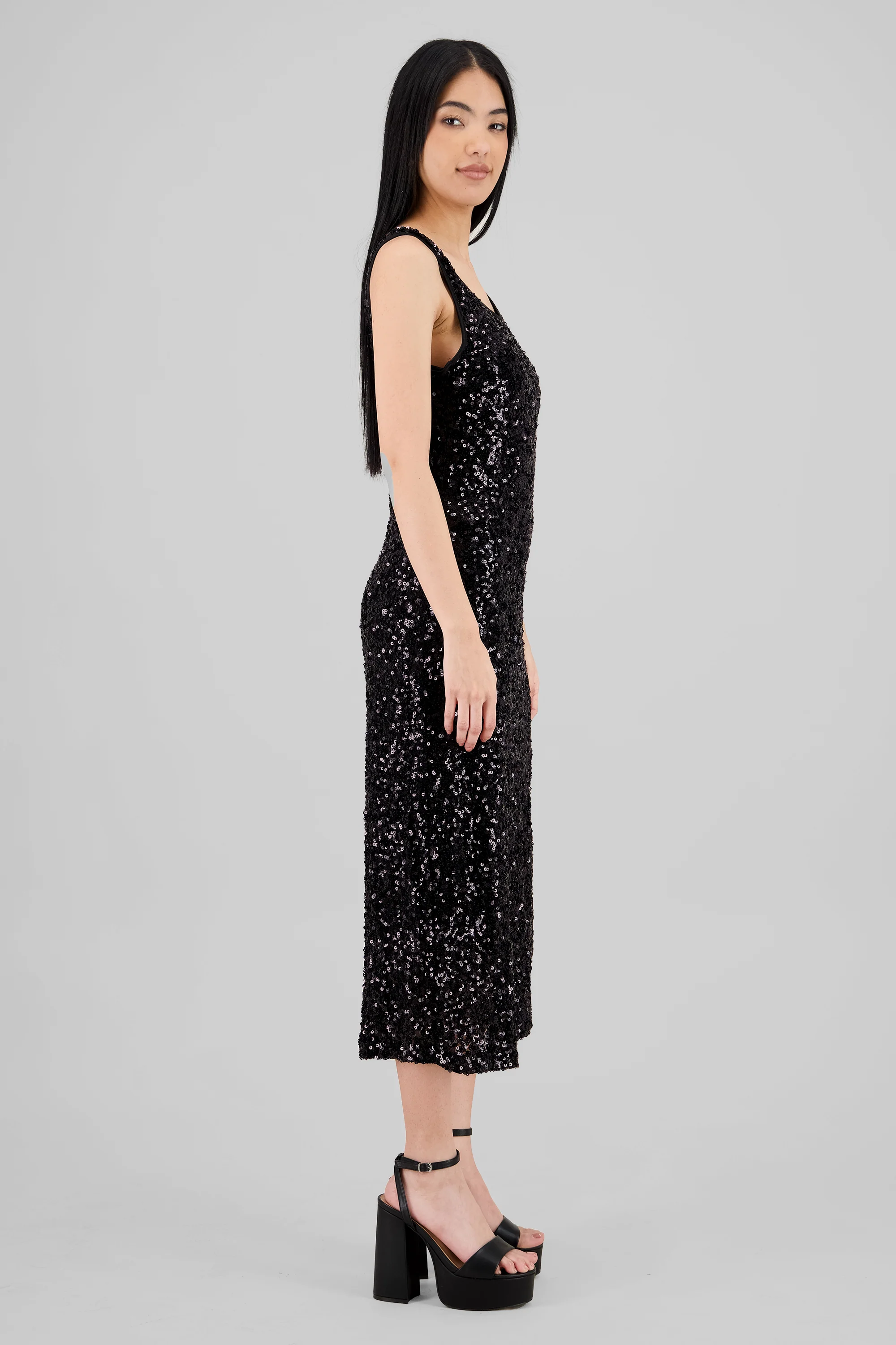 Vestido maxi lentejuelas tirantes - Image 3