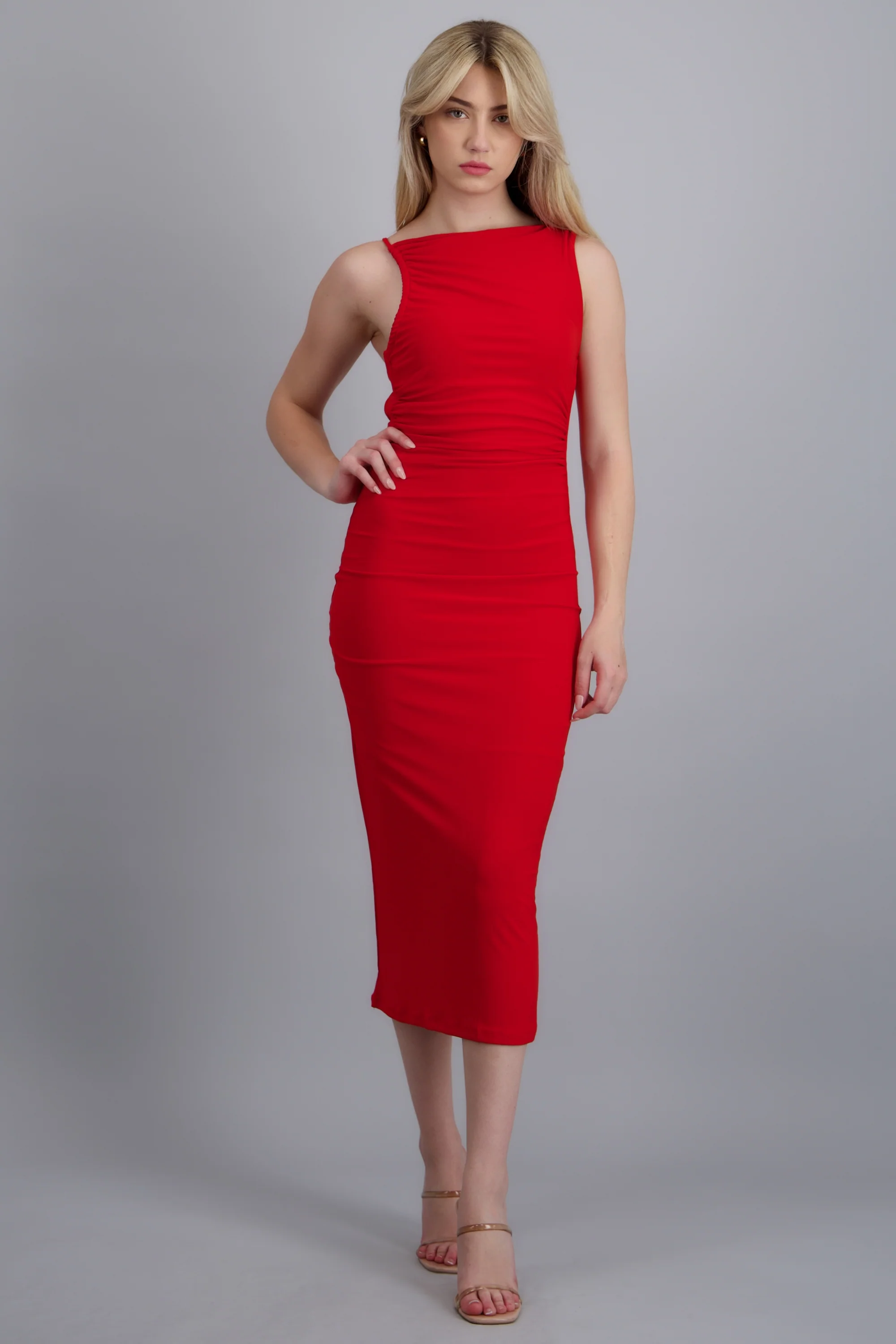 Vestido maxi liso espalda abierta