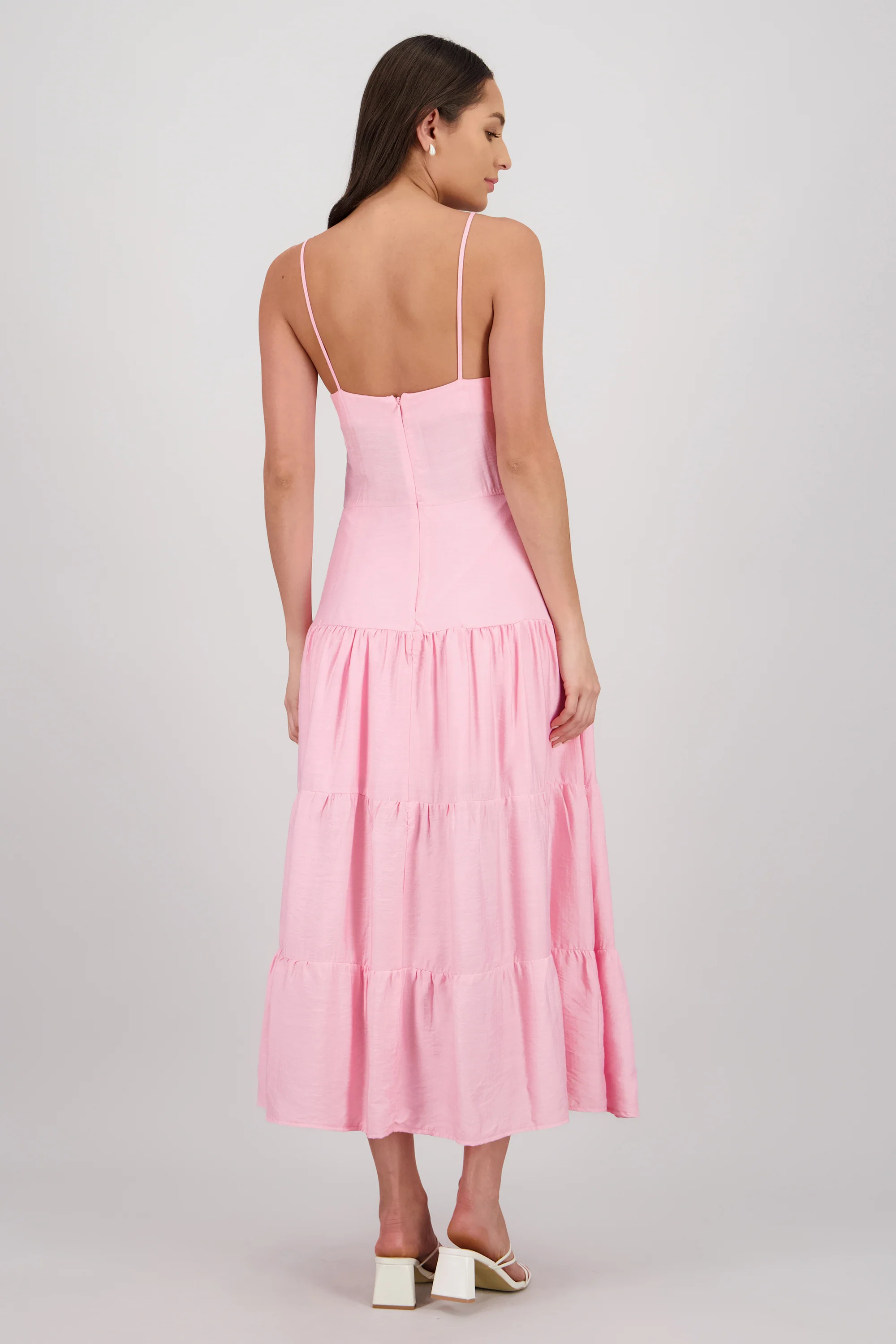 Vestido maxi olanes detalle plisado copas - Image 4
