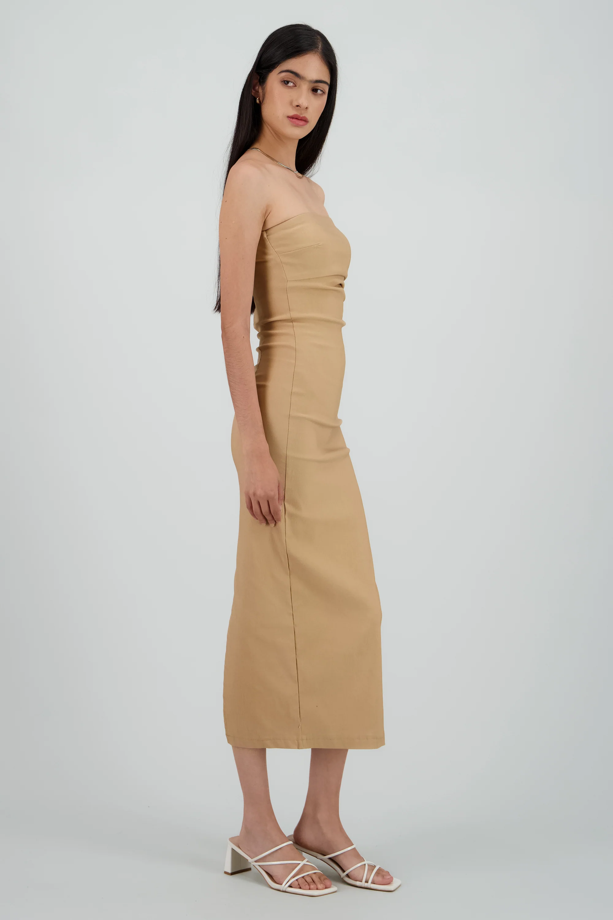Vestido maxi strapless drapeado hypsters - Image 3