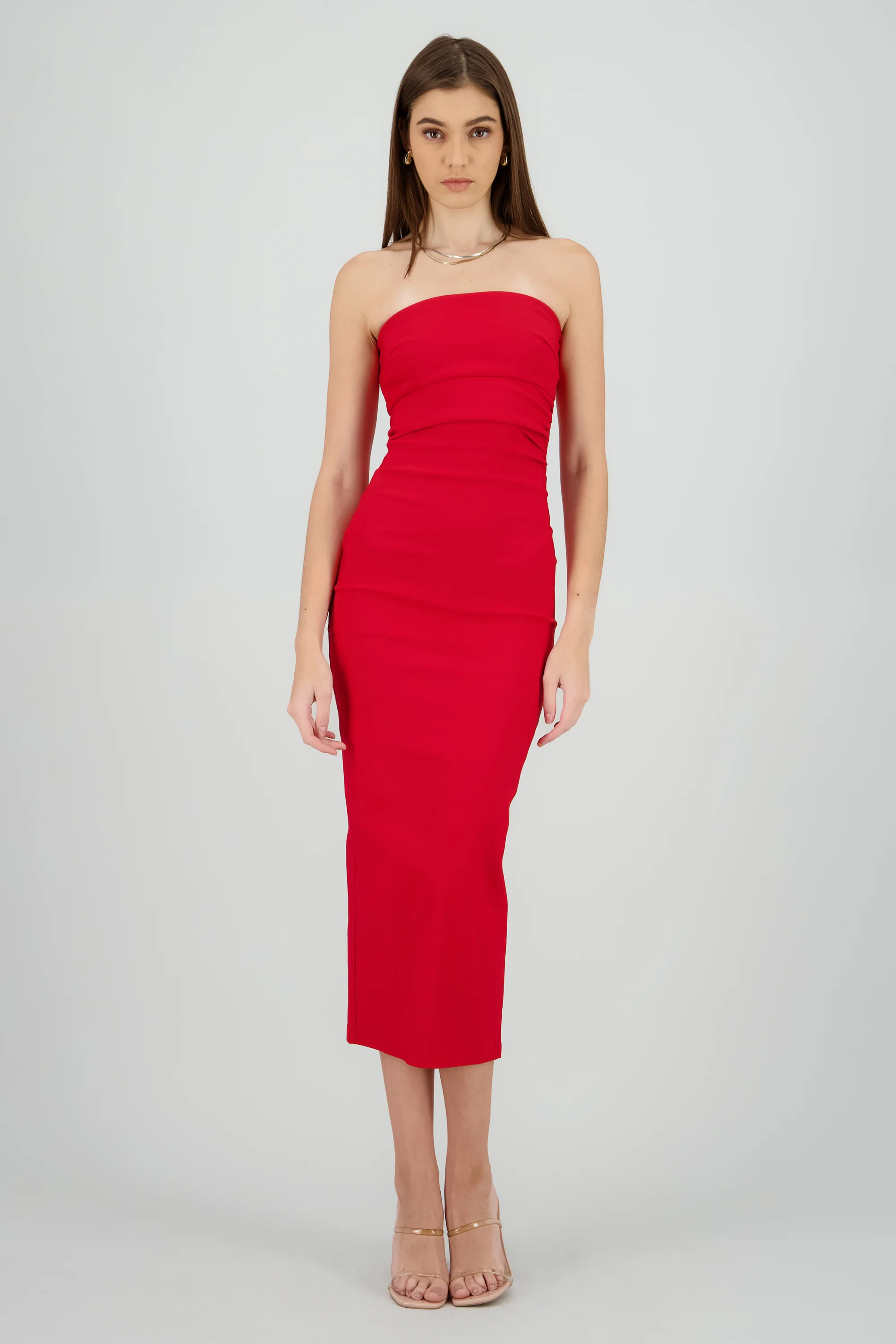 Vestido maxi strapless drapeado hypsters - Image 2