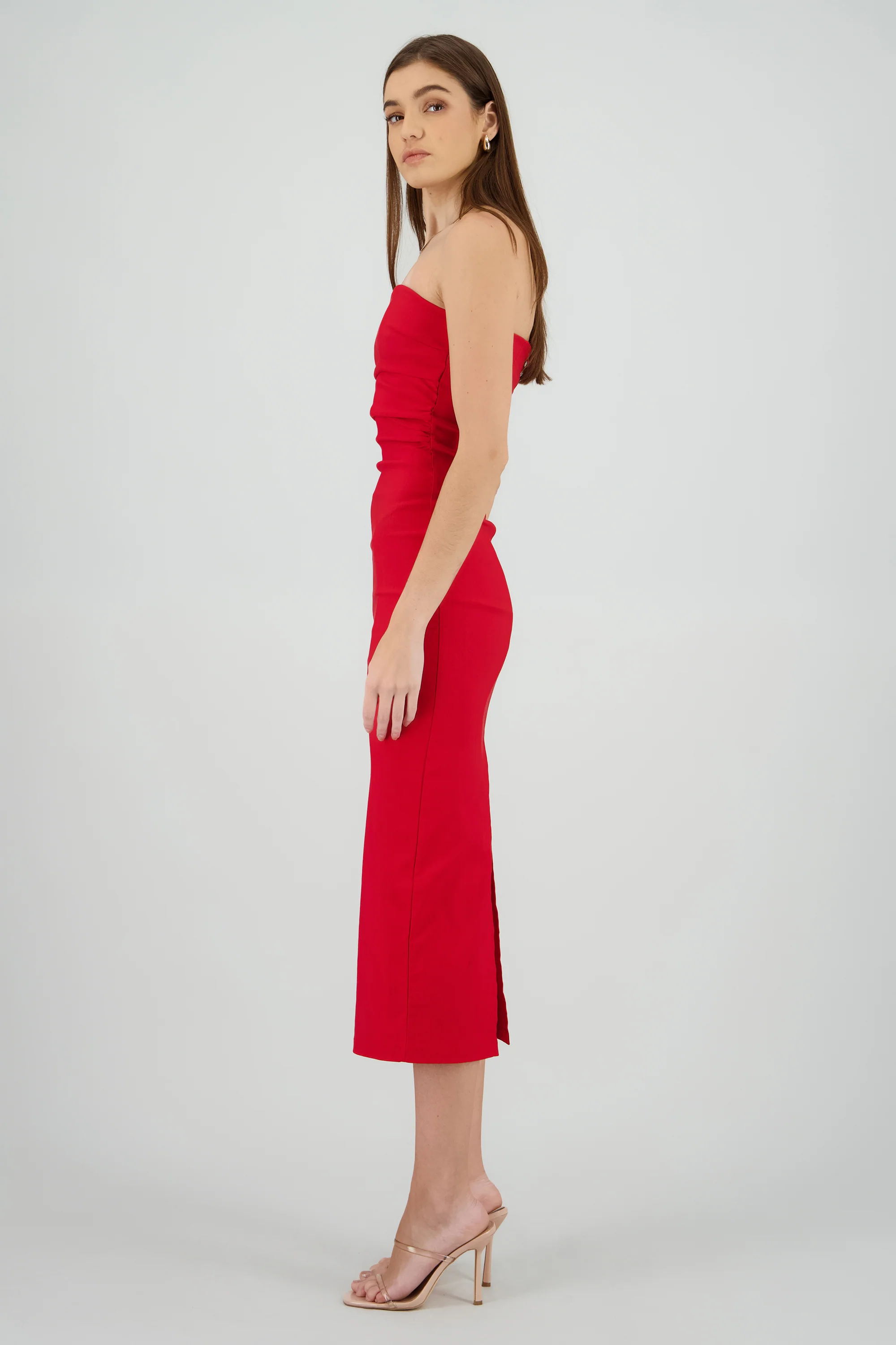 Vestido maxi strapless drapeado hypsters - Image 3