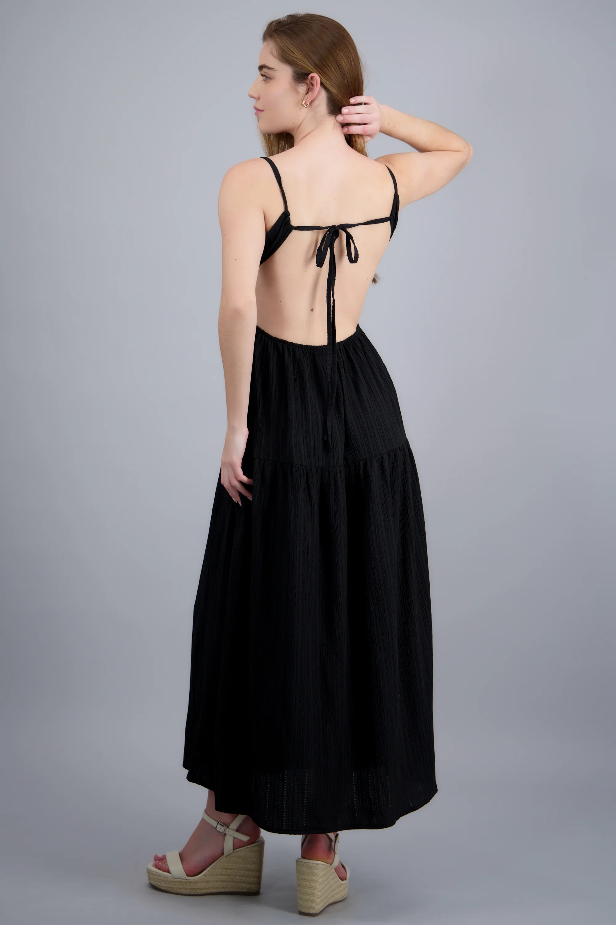 Vestido maxi textura smock cintura - Image 4