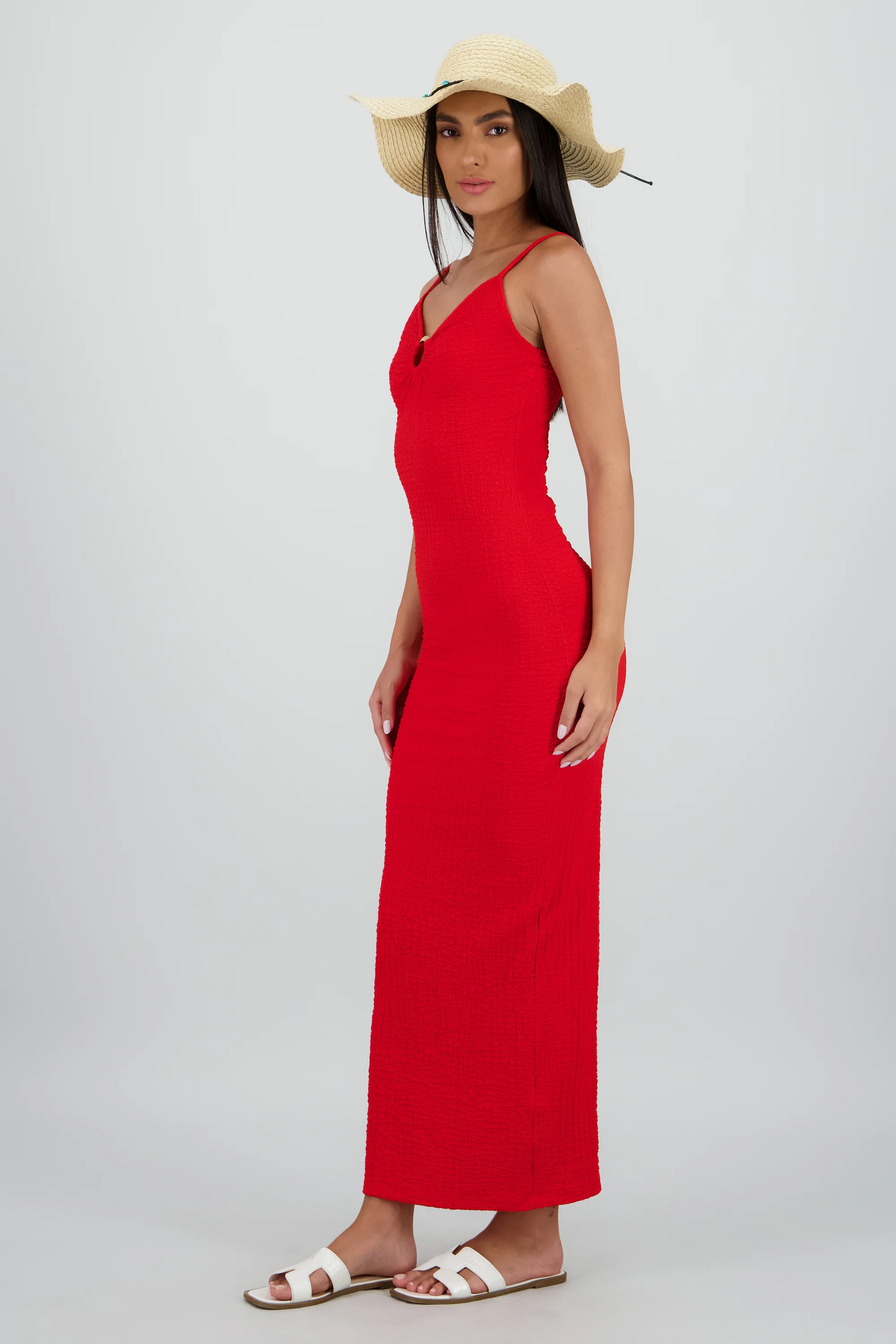 Vestido maxi texturas tirantes aro - Image 3