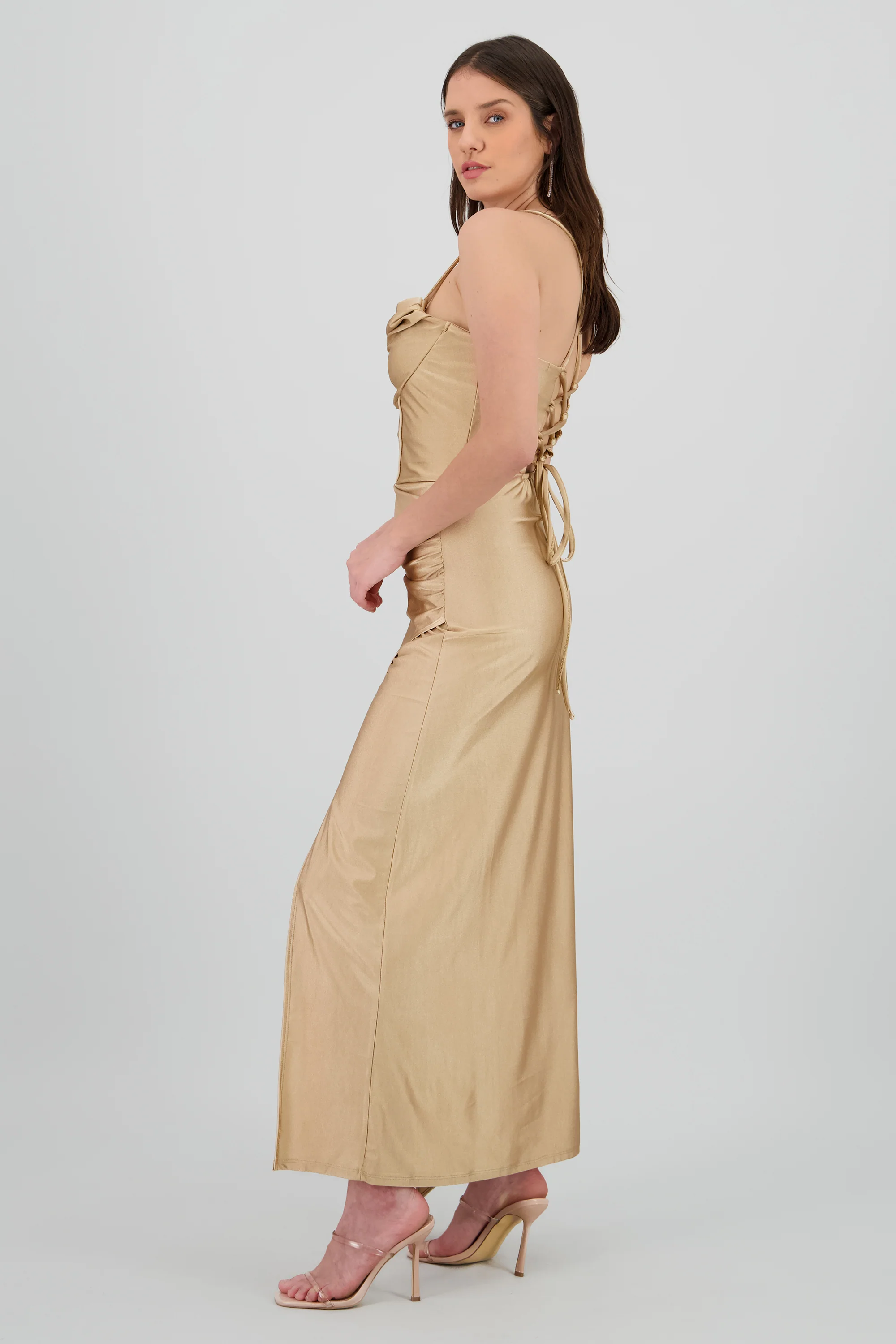 Vestido maxi tirantes drapeado - Image 3