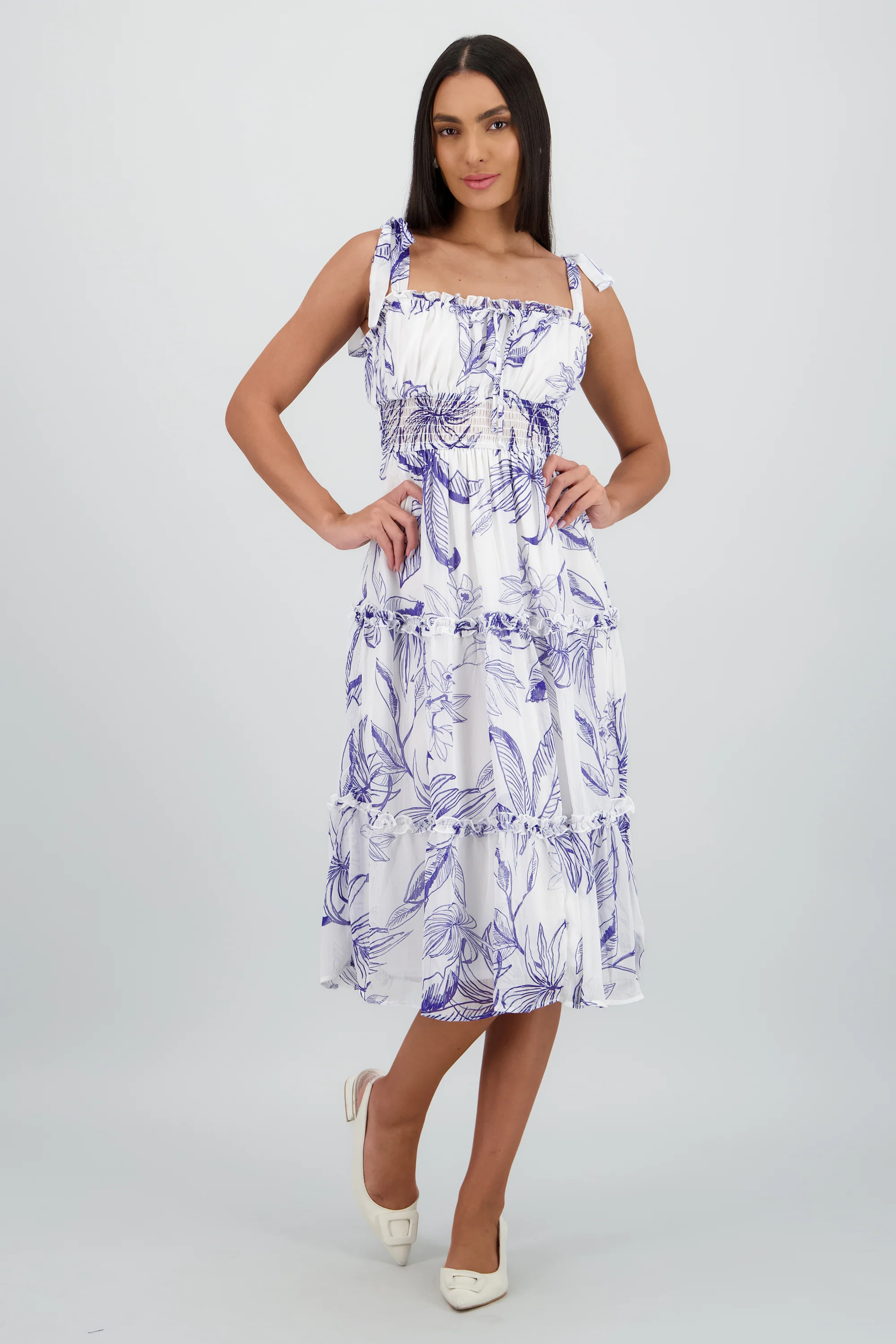 Vestido maxi tirantes estampado tropical - Image 2