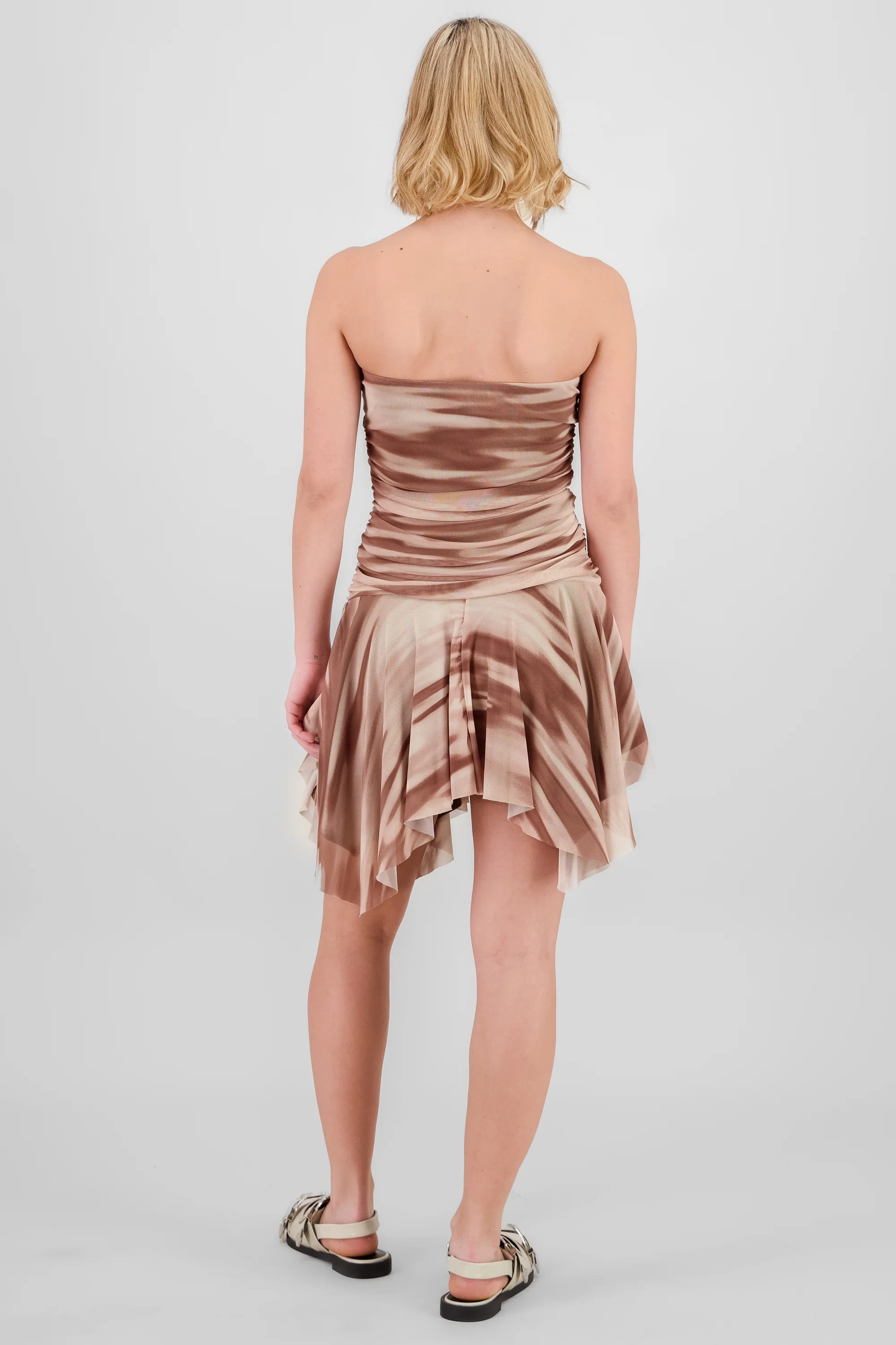 Vestido mesh asimetrico estampado - Image 4