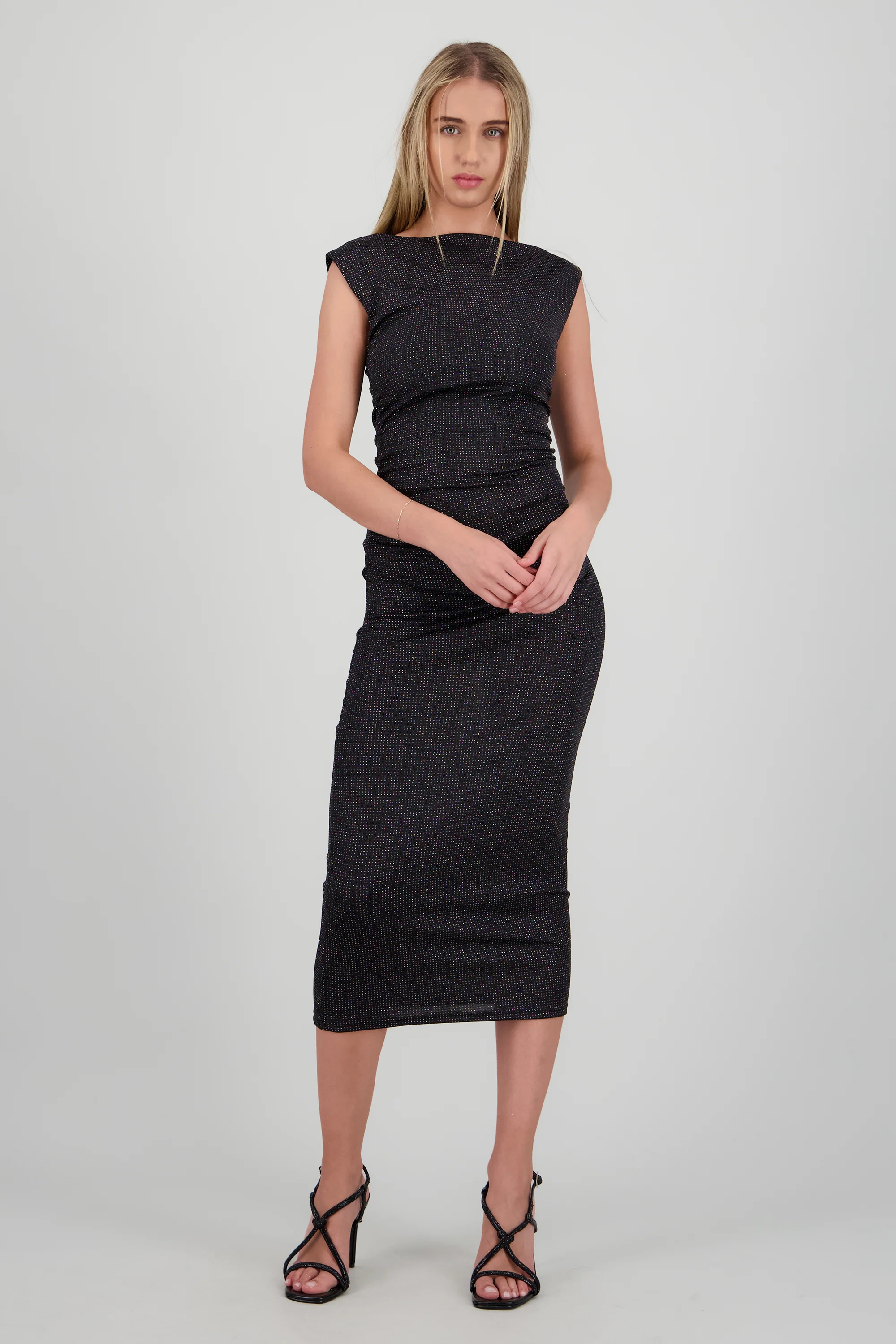 Vestido midi de brillos sin mangas - Image 2