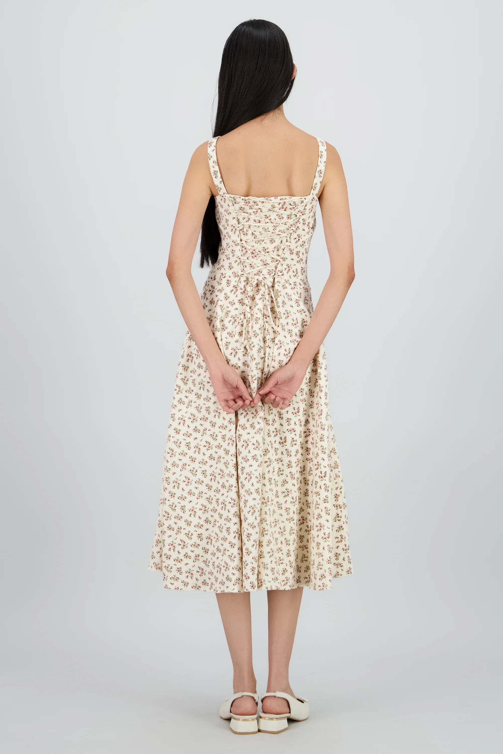 Vestido midi estampado flores - Image 4