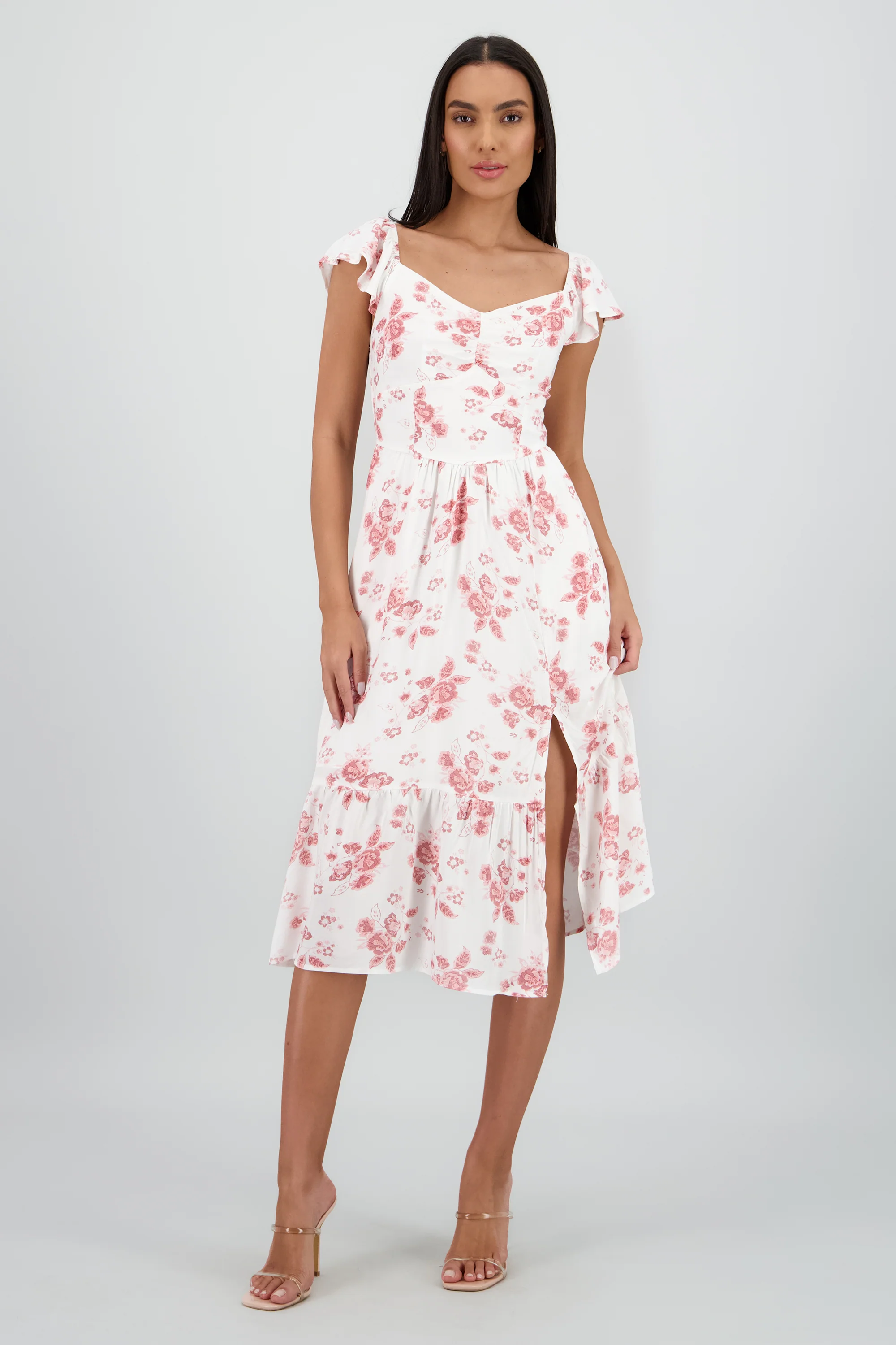 Vestido midi flores