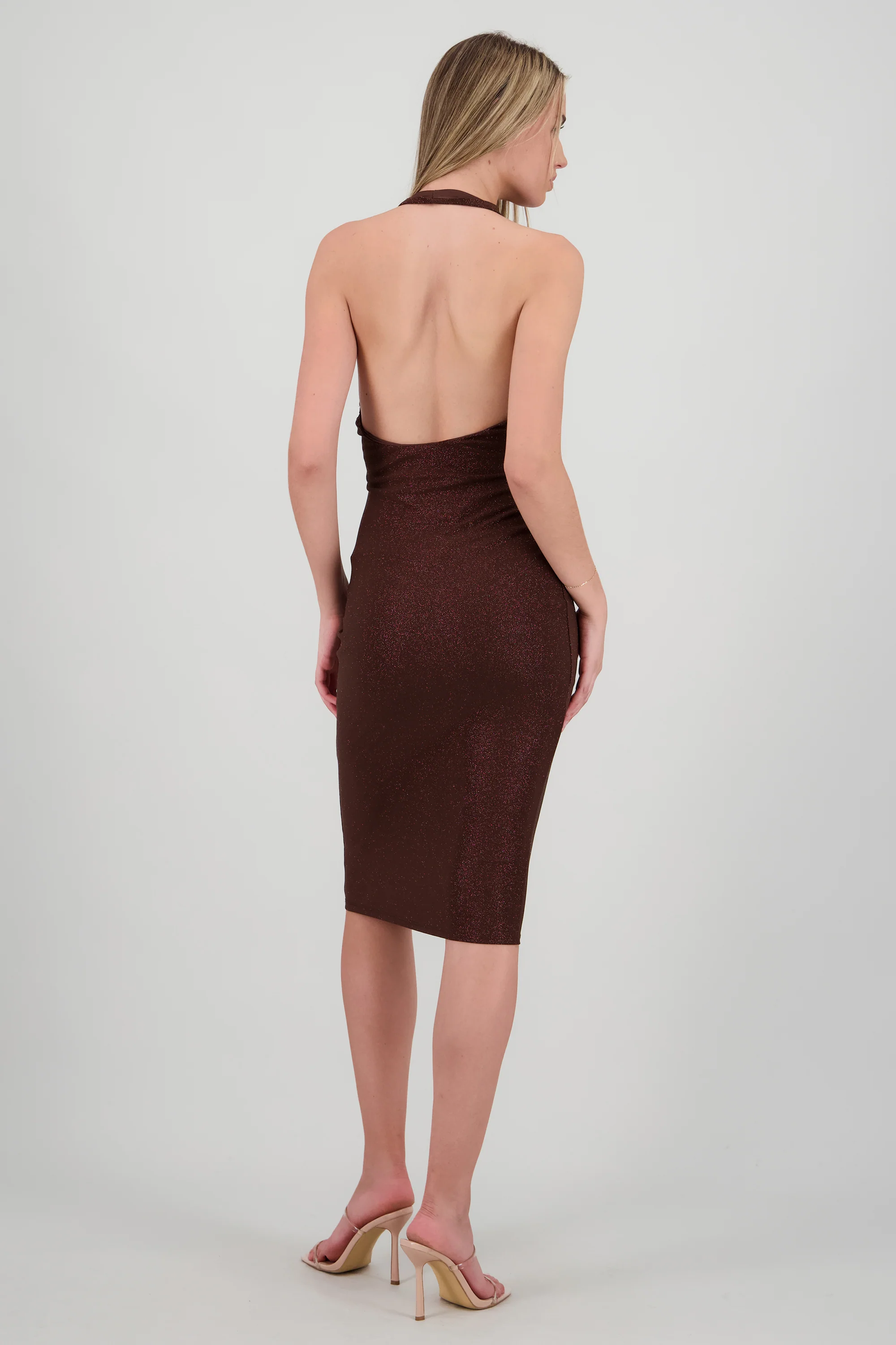 Vestido midi halter brillos - Image 4