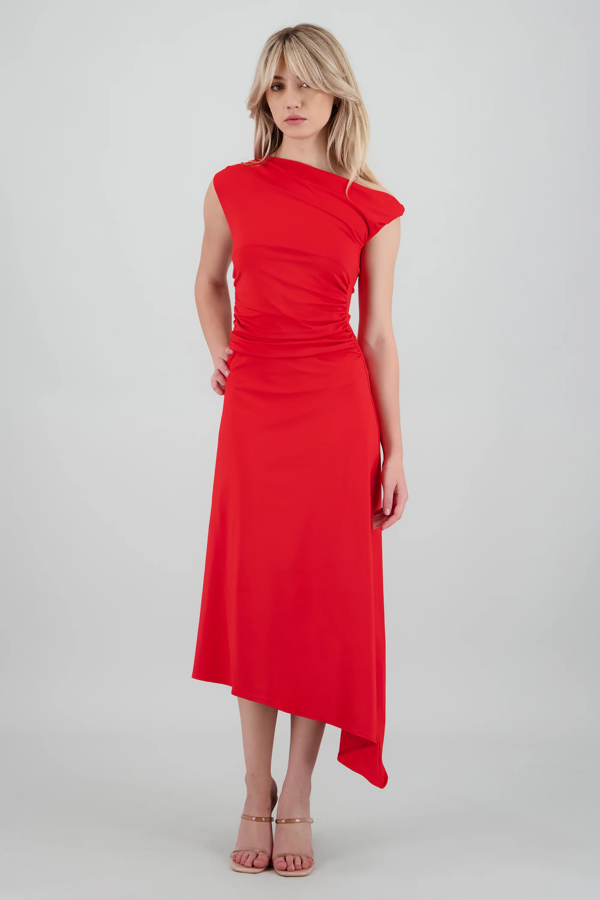 VESTIDO MIDI HOMBRO ASIMETRICO HYPSTERS