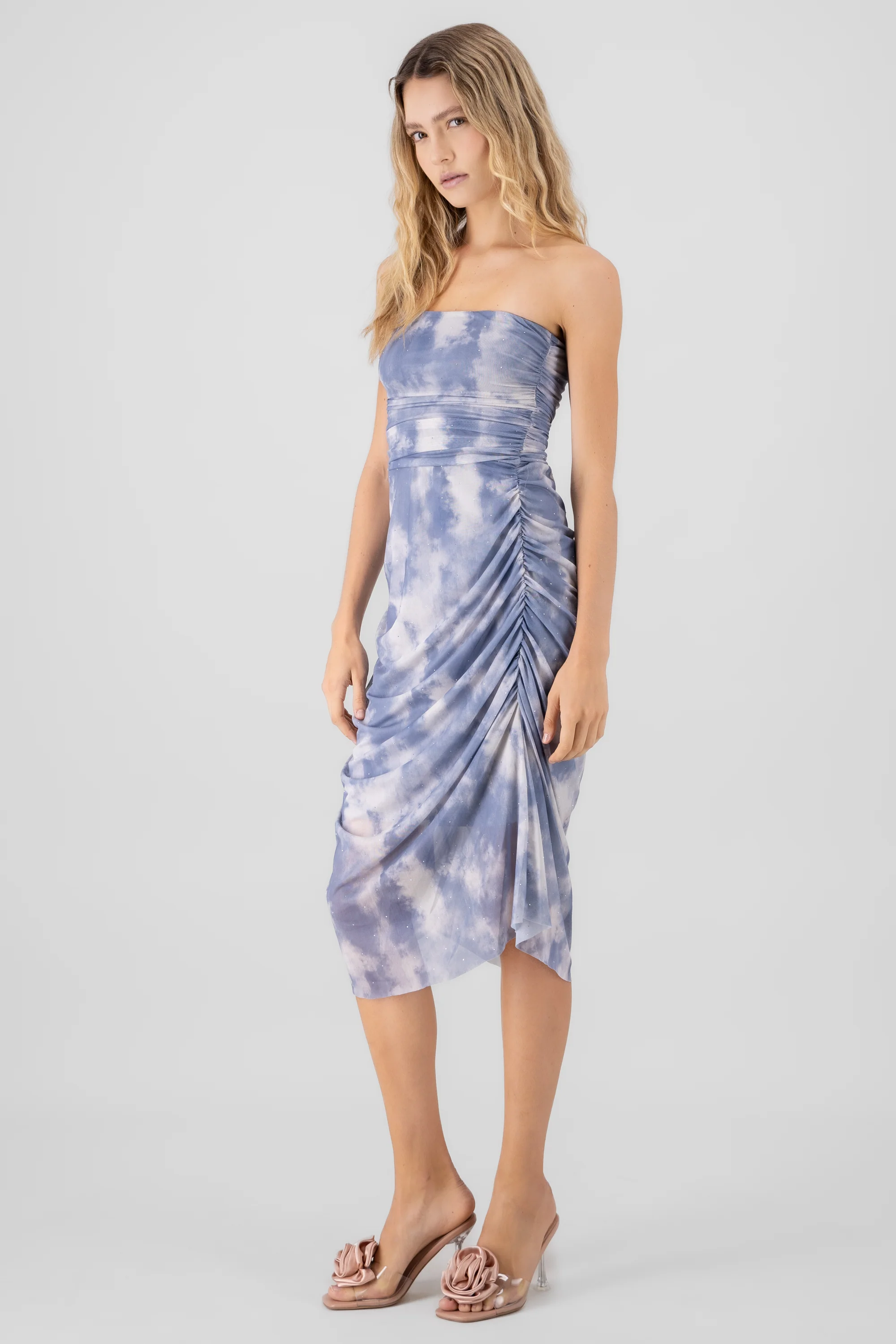 Vestido midi mesh brillos - Image 3