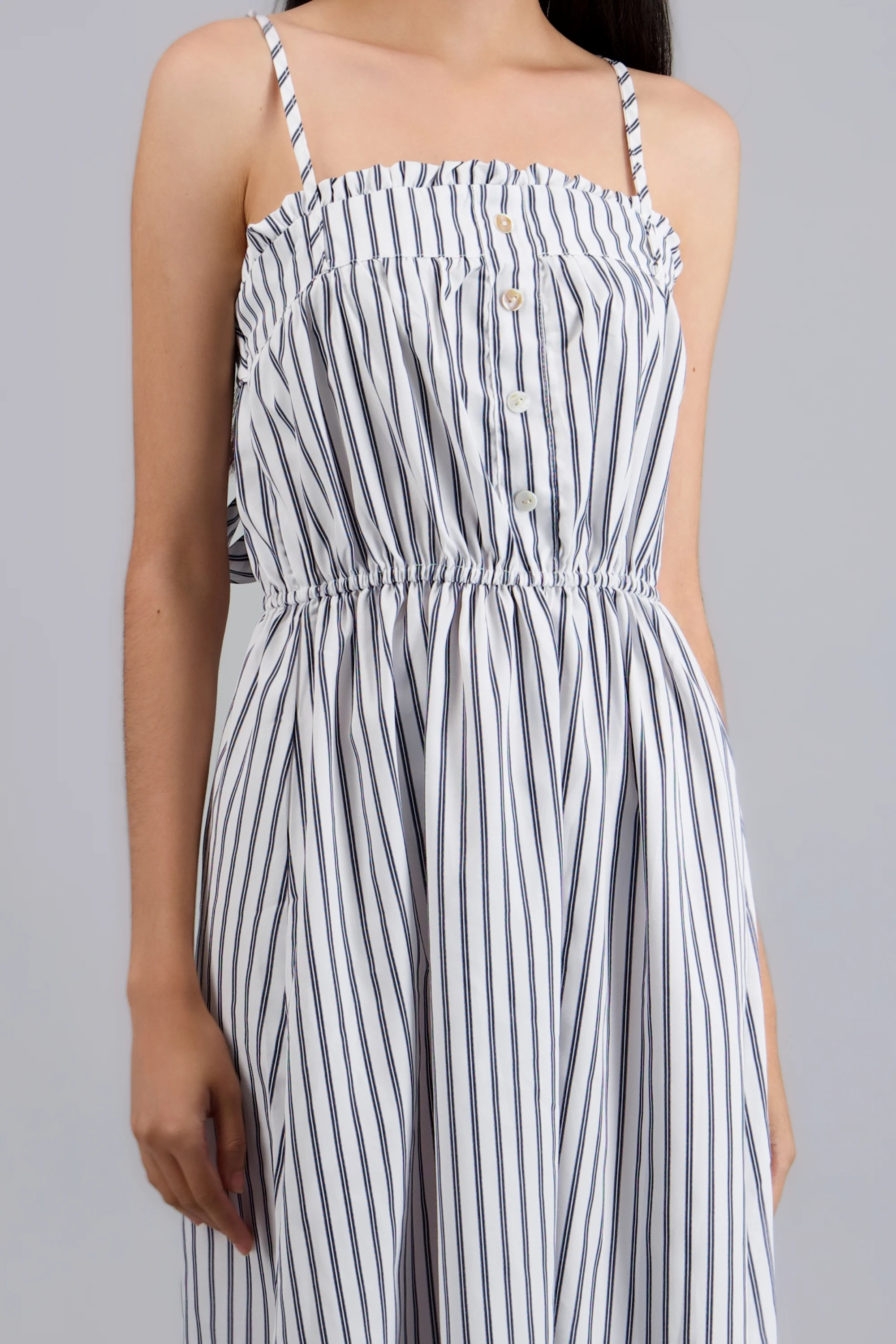 VESTIDO MIDI TIRANTES DET MOÑO RAYAS - Image 2