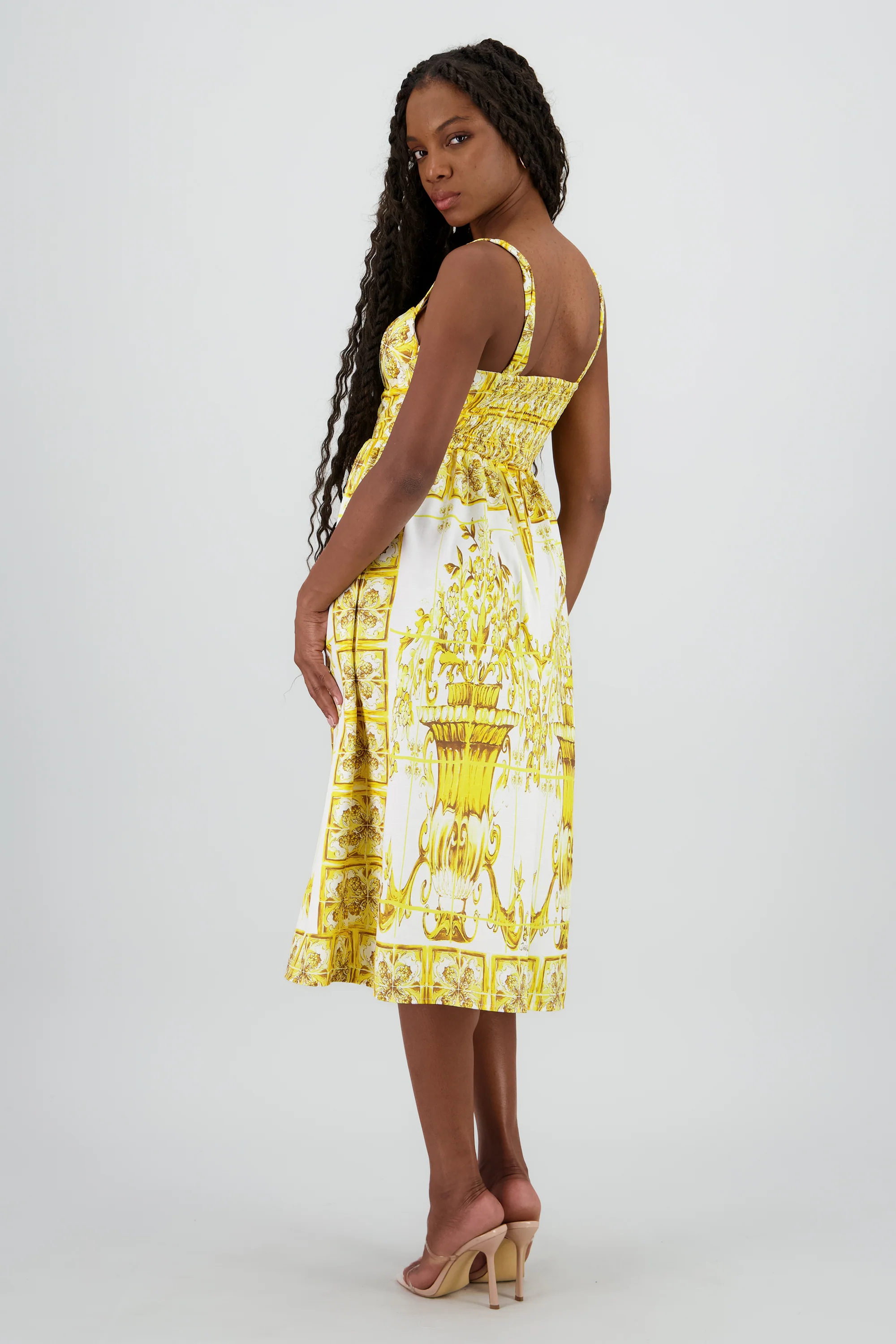 Vestido midi tirantes gruesos - Image 4