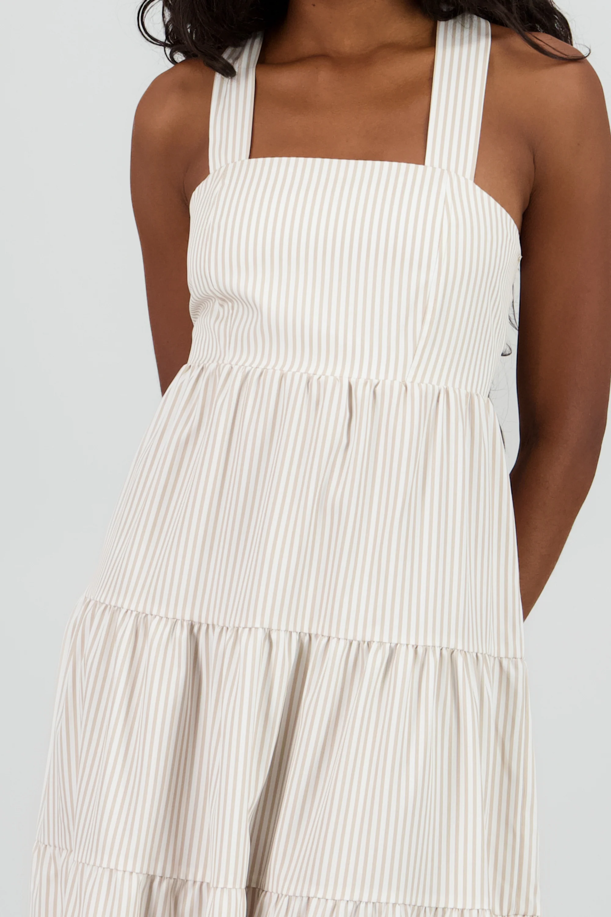 Vestido midi tirantes gruesos olanes - Image 5