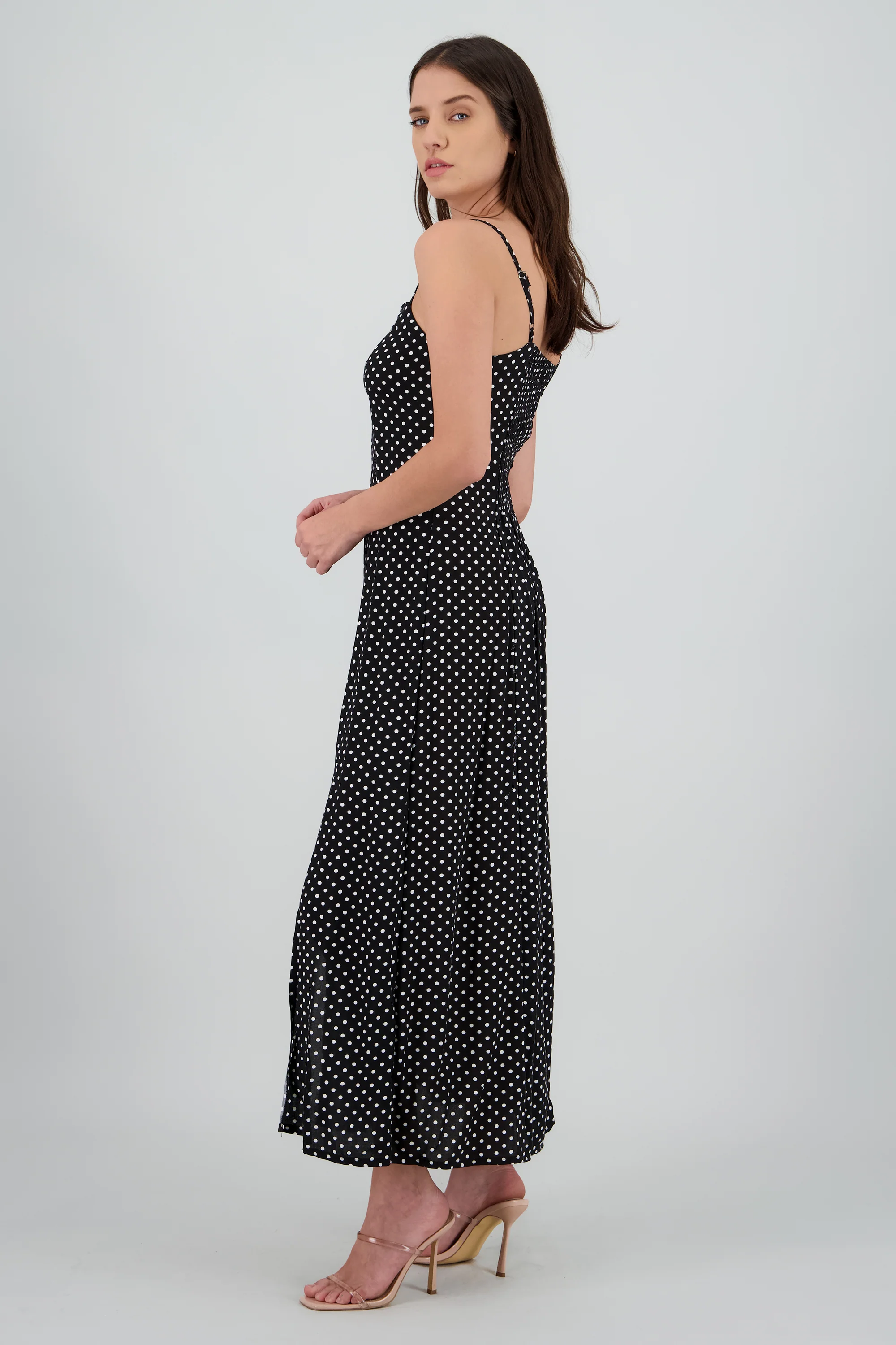 Vestido midi tirantes polka dots - Image 3