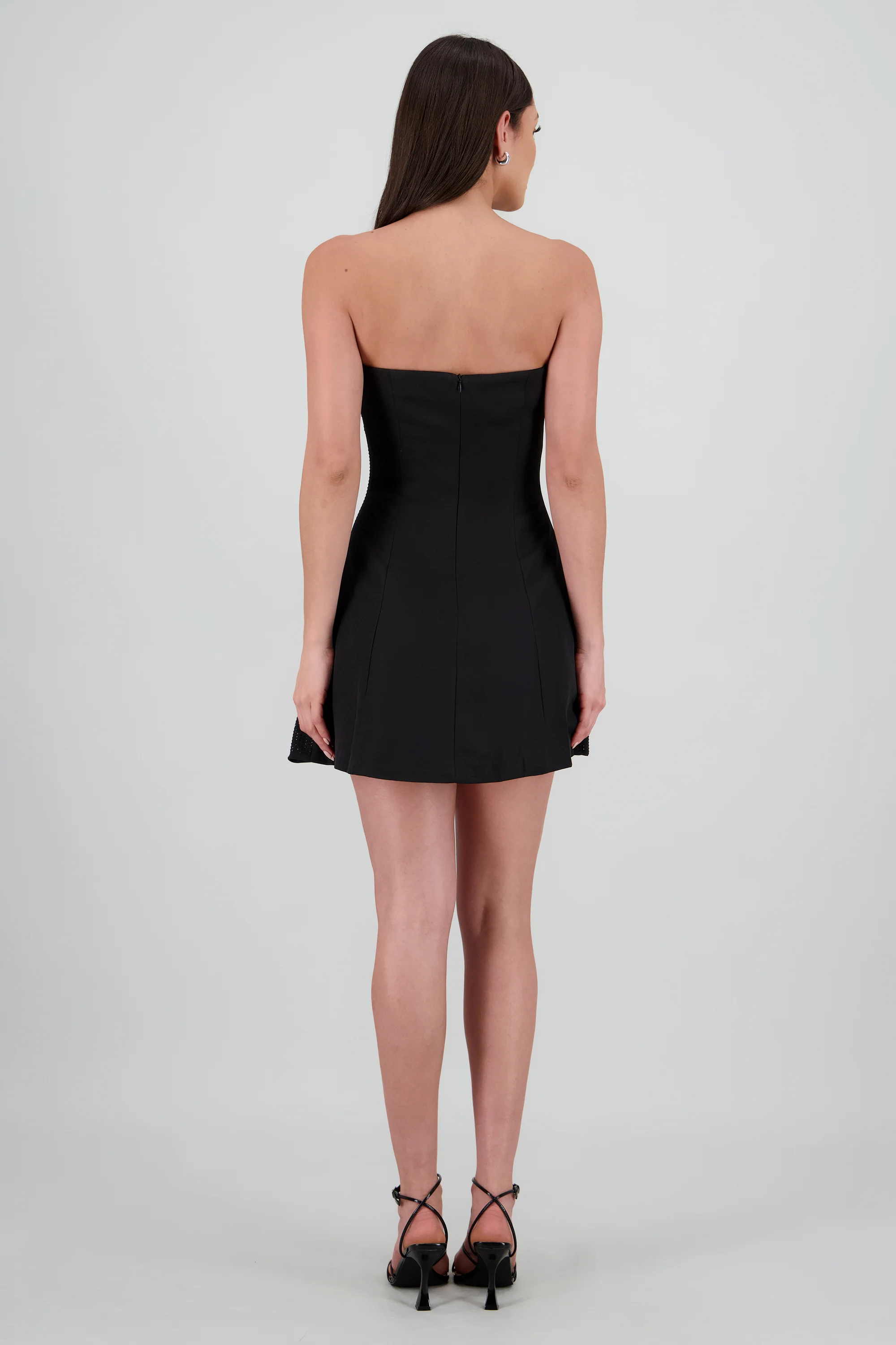 Vestido mini bandeau con brillos - Image 4