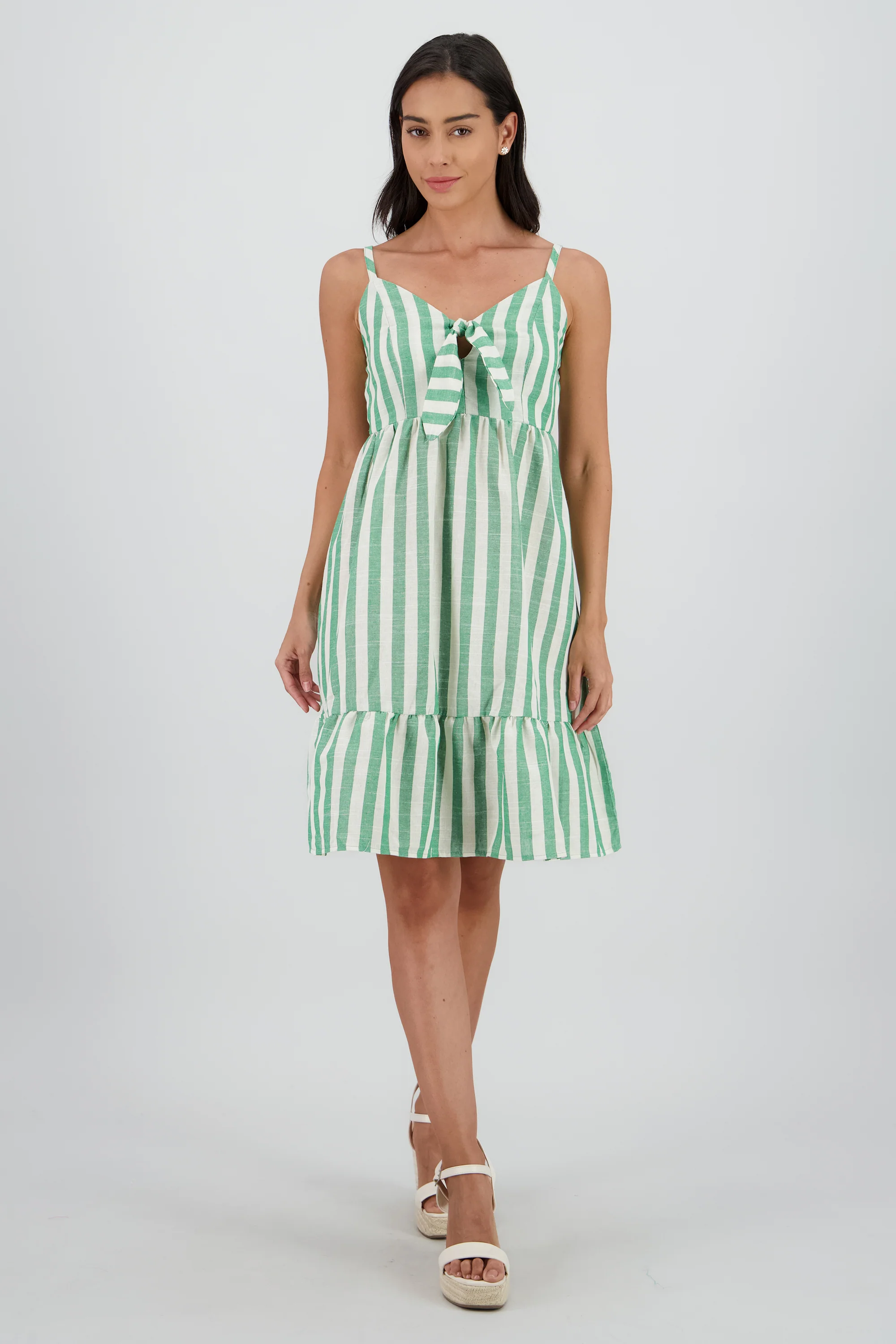 Vestido mini detalle olan tirantes rayas - Image 2