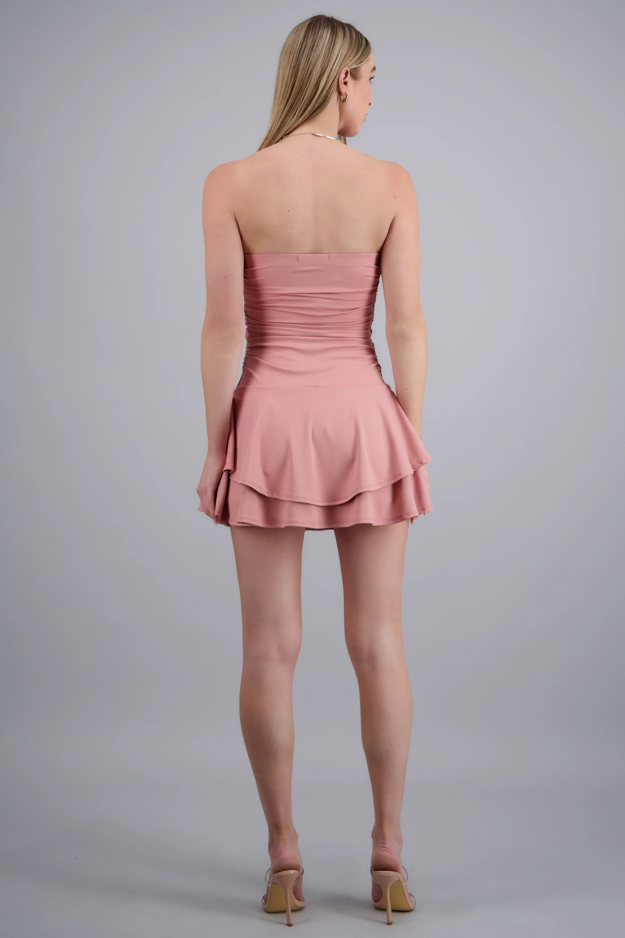 VESTIDO MINI DRAPEADO STRAPLESS - Image 4