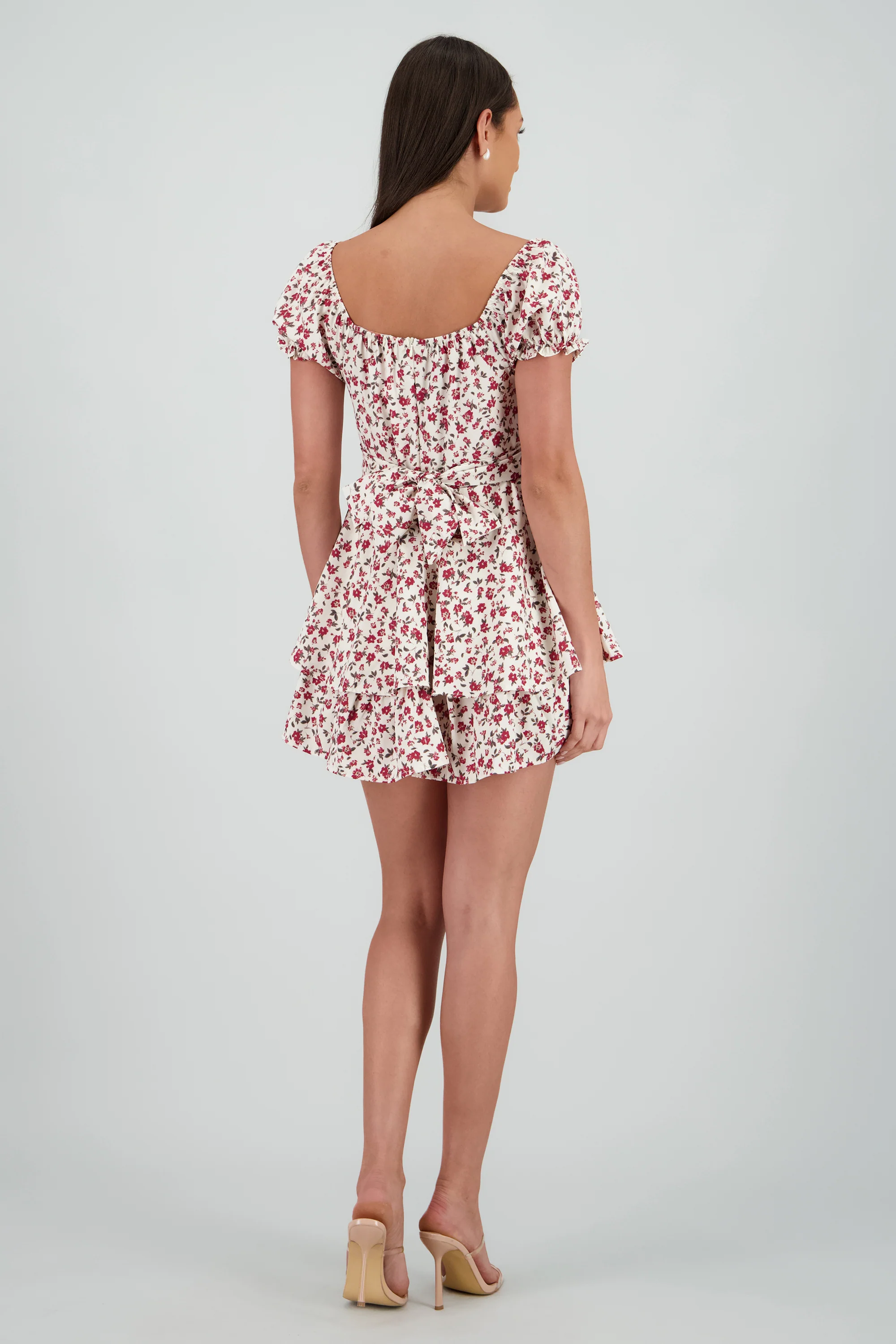 Vestido mini escote cuadrado flores - Image 4
