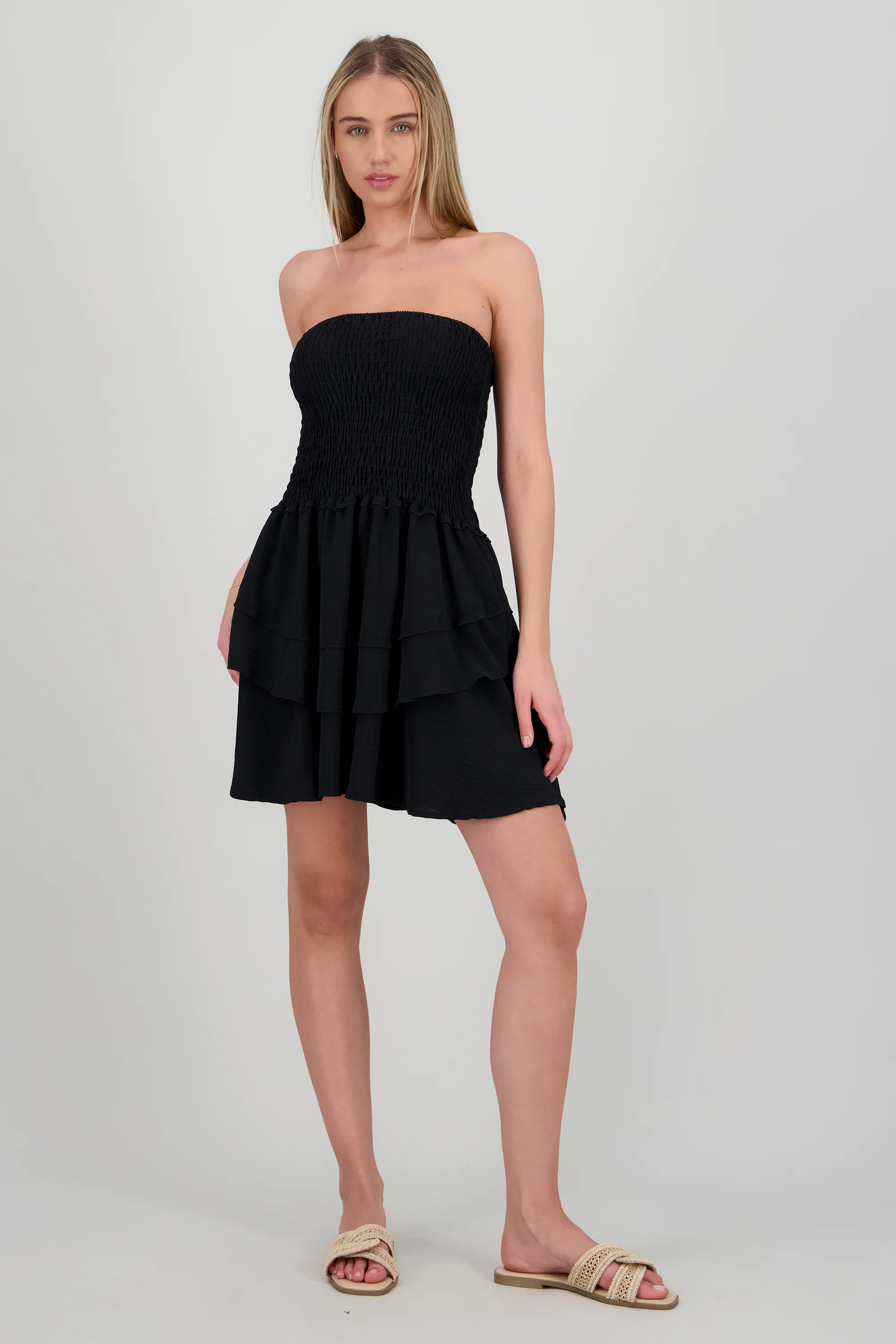 Vestido mini smock olanes