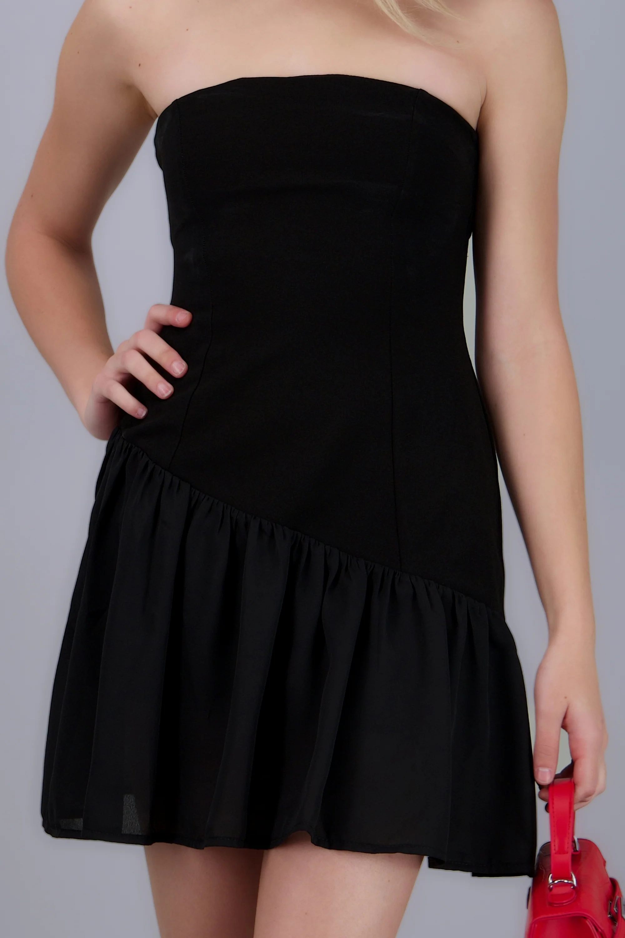 Vestido mini strapless con transparencia - Image 5