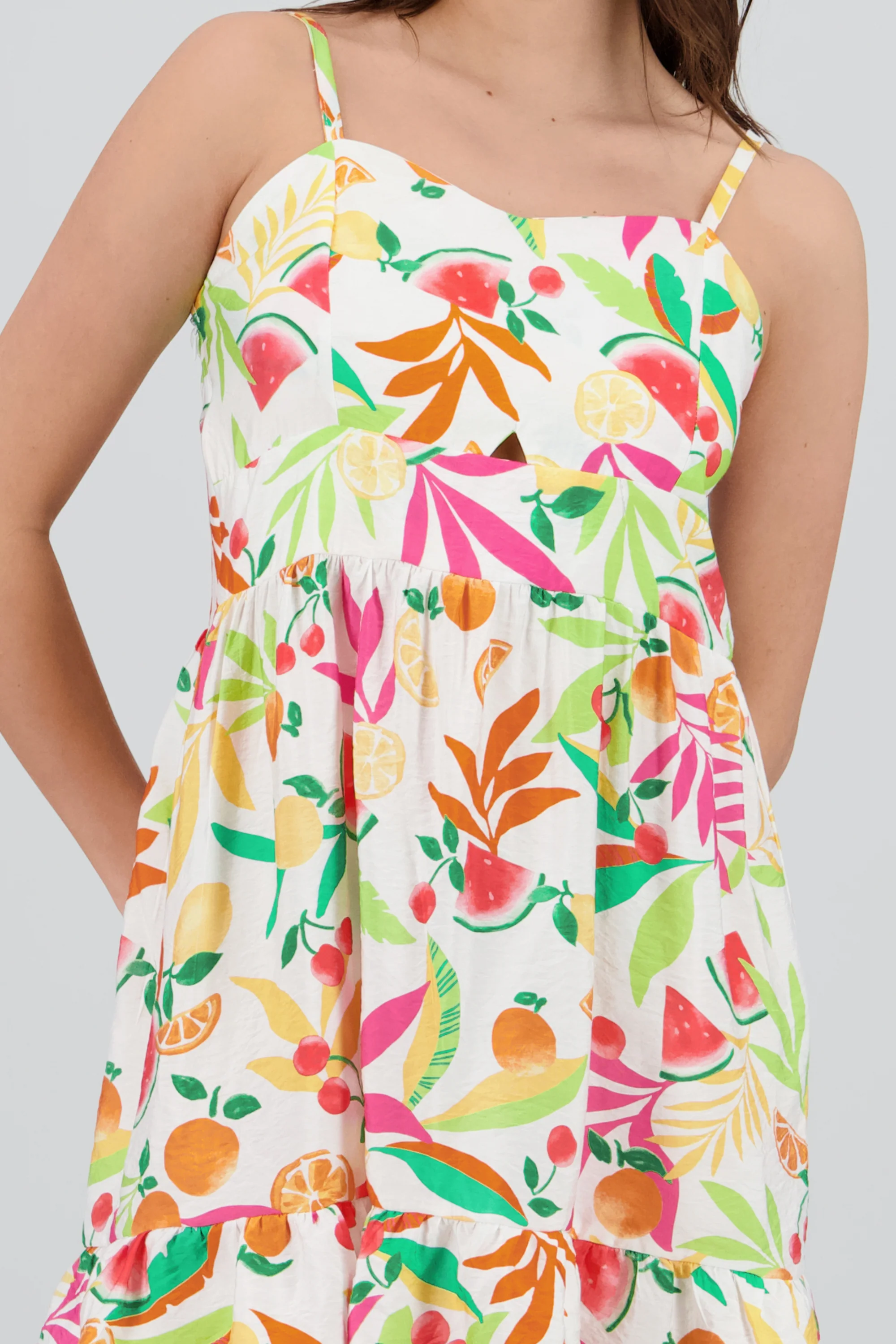Vestido mini tirantes estampado frutas - Image 5