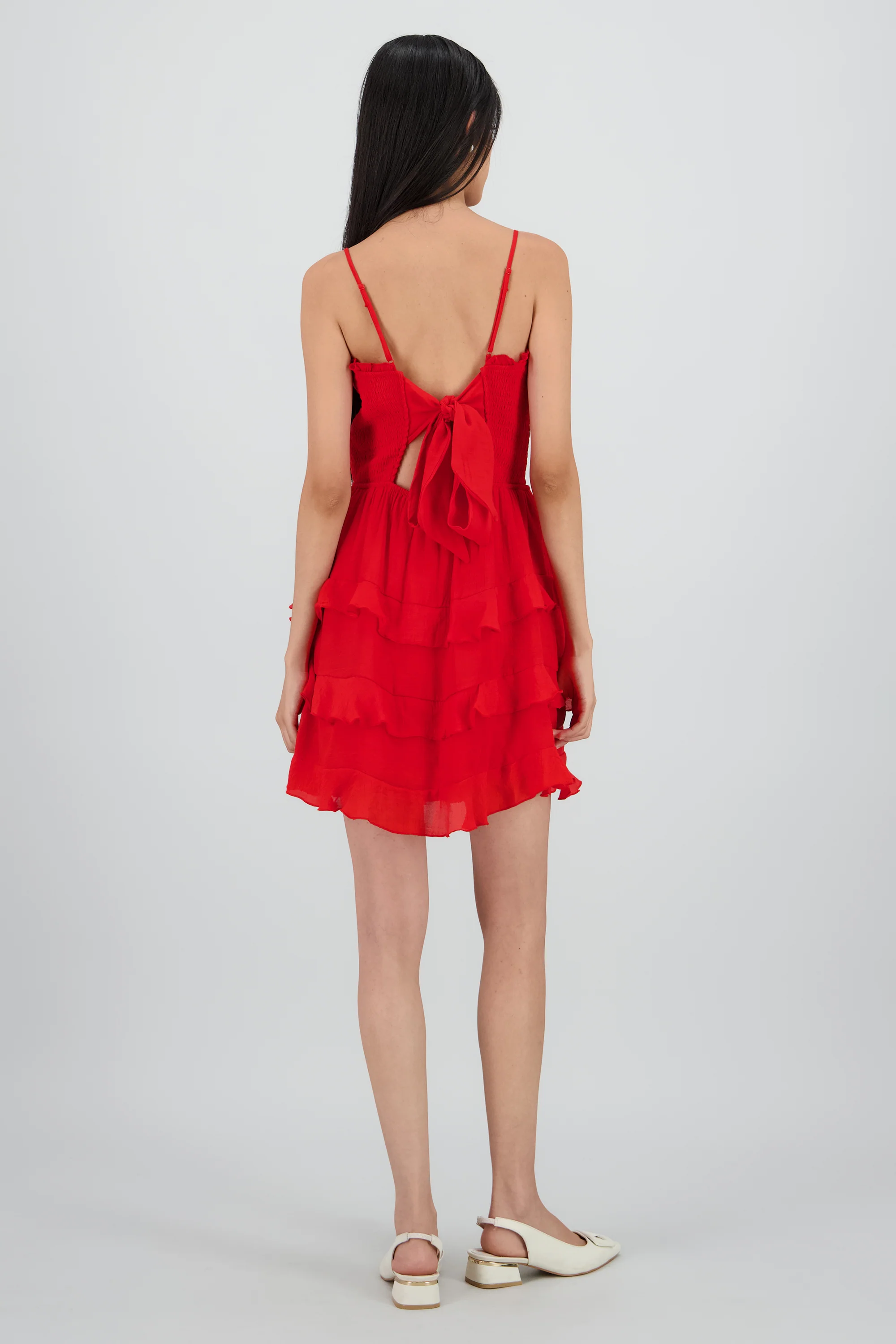 Vestido mini tirantes y olanes - Image 4