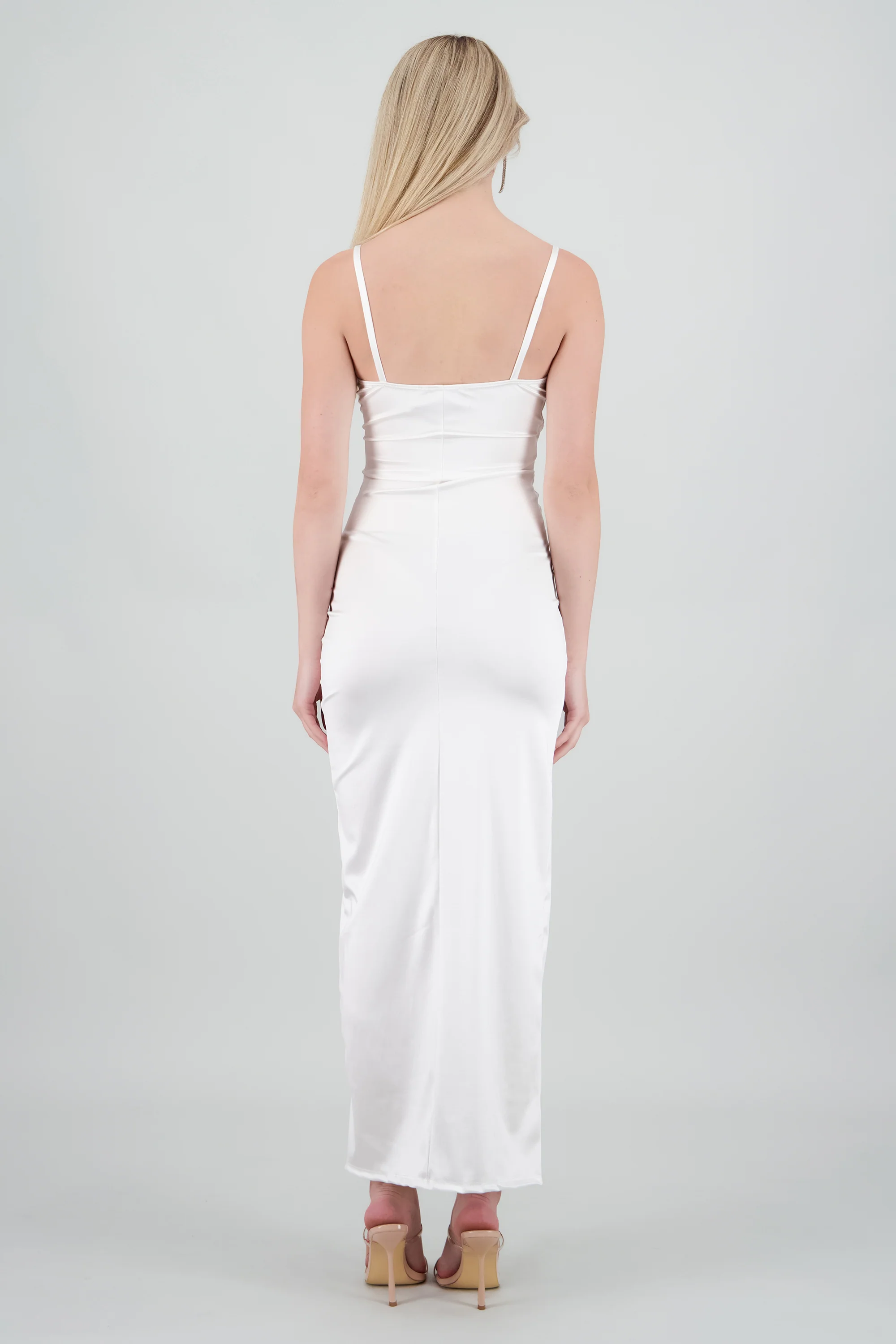 Vestido satinado midi - Image 4
