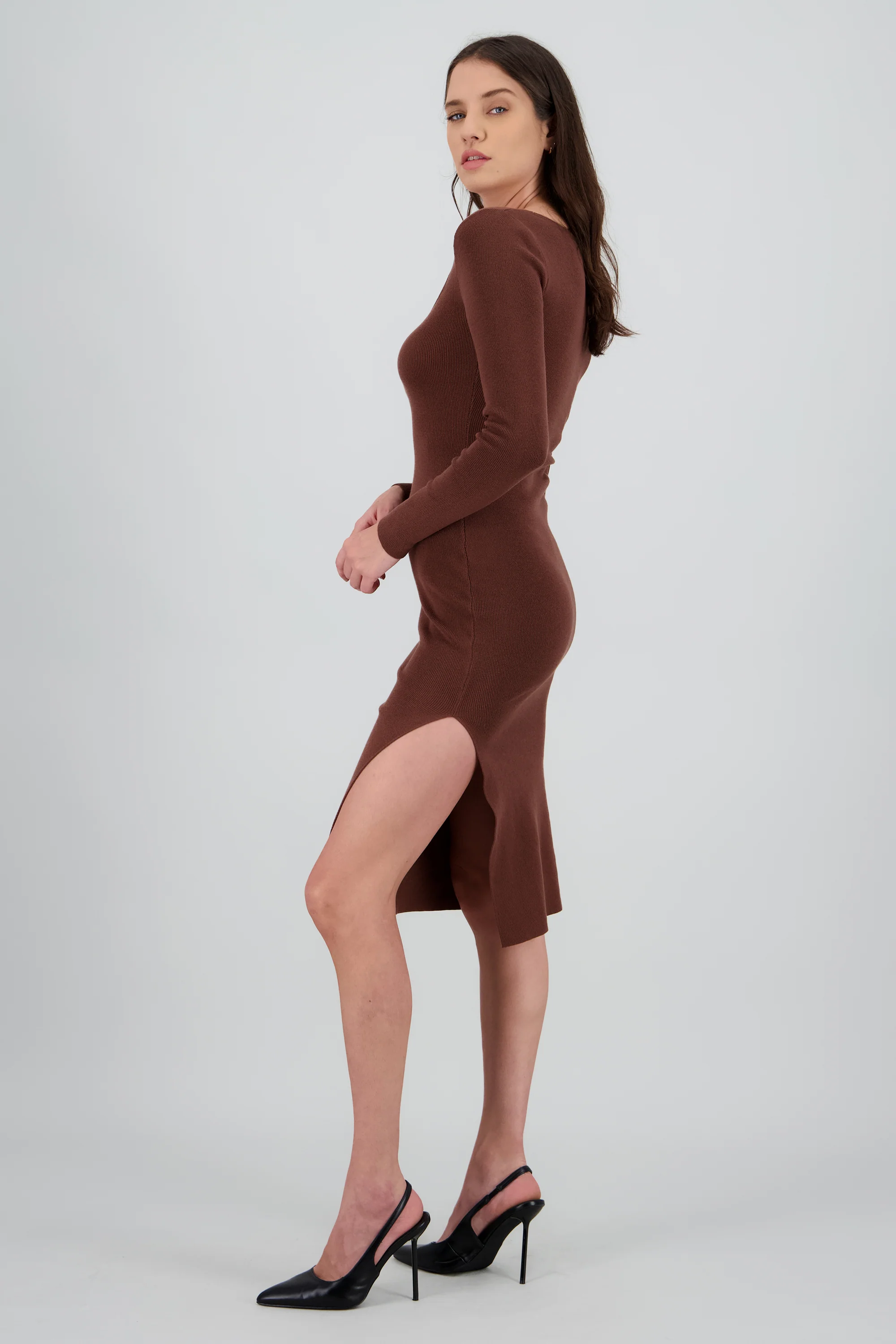 Vestido tejido escote cuadrado - Image 3
