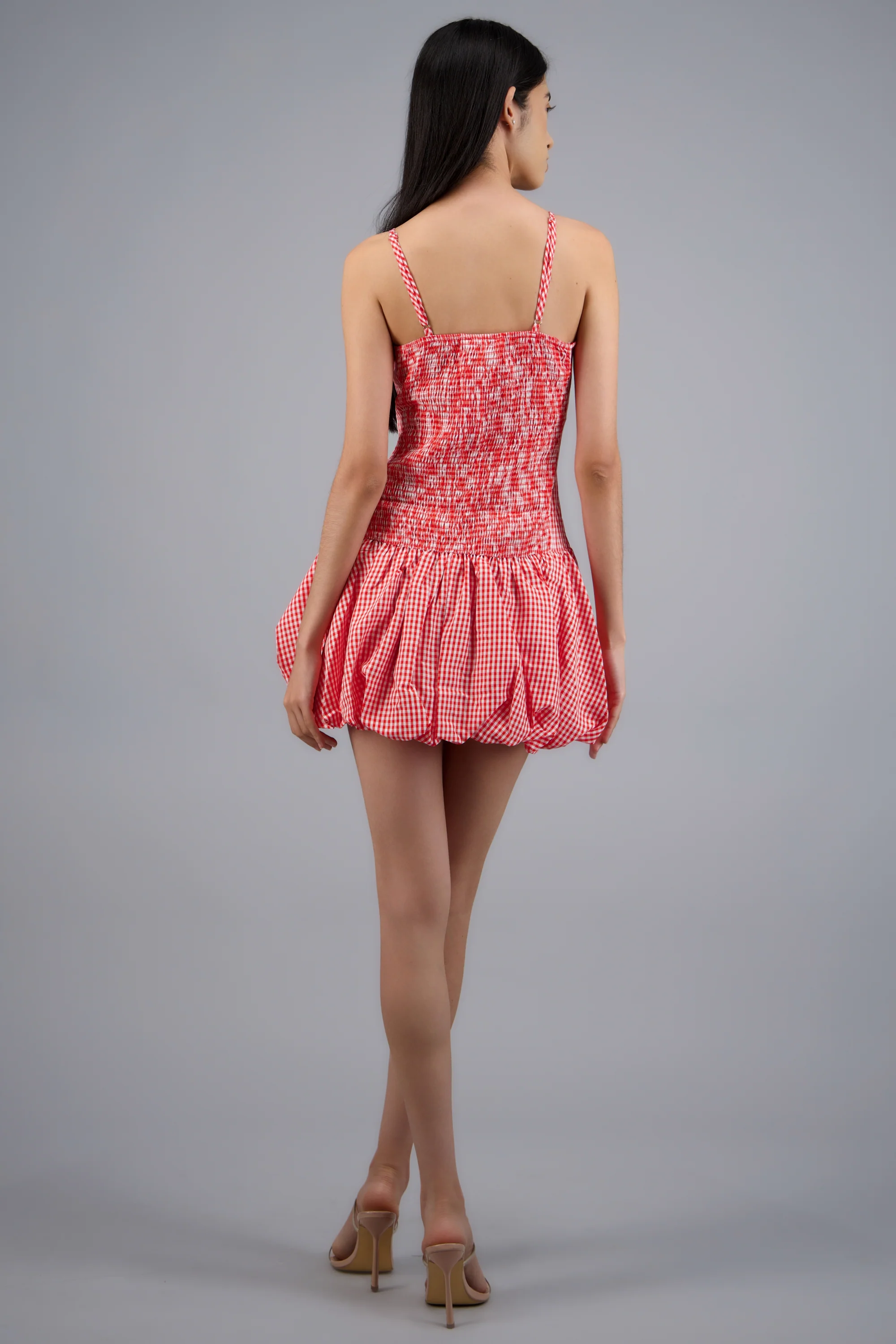 Vestido tirantes bubble hem gingham - Image 4