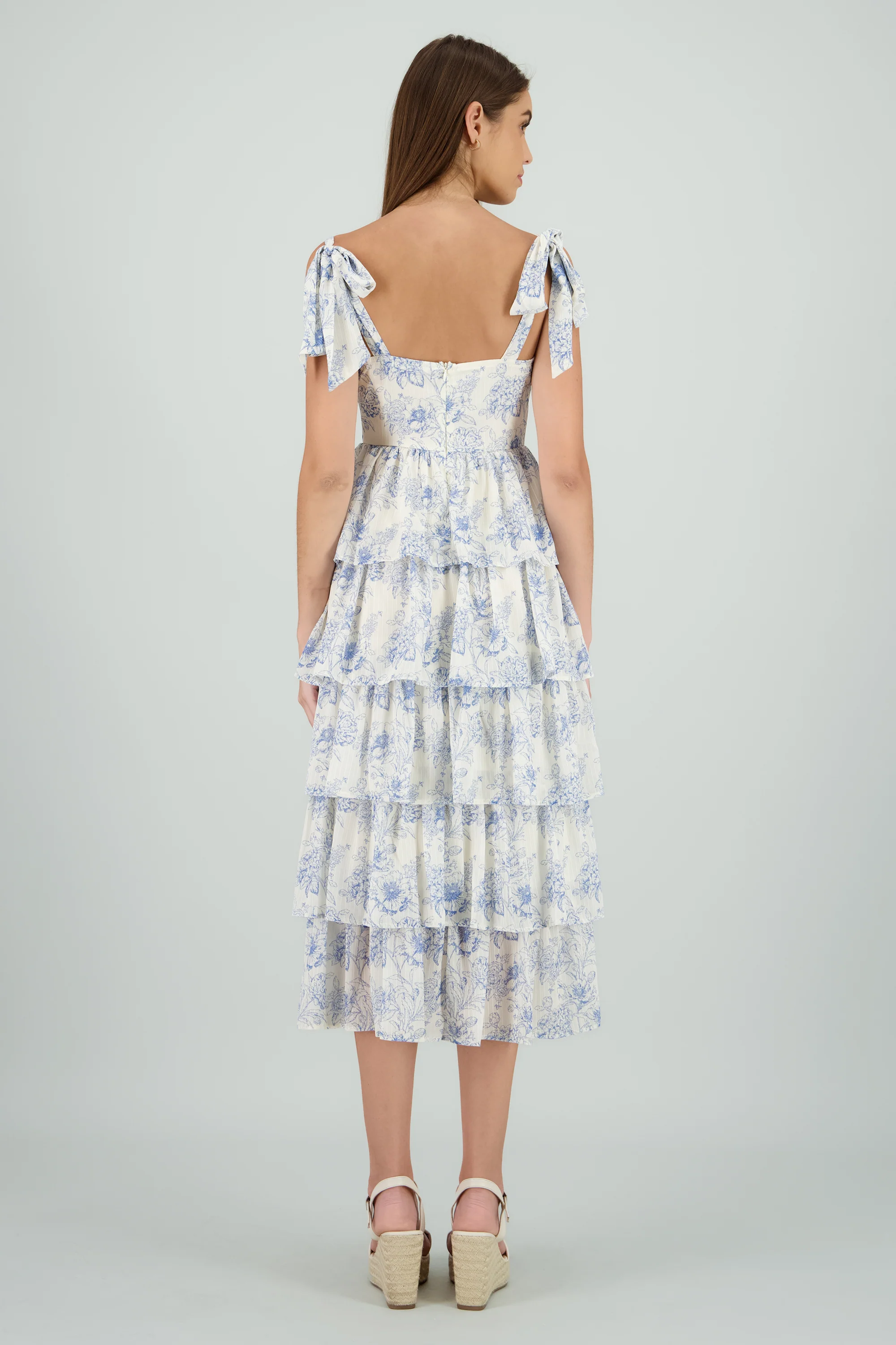 Vestido tirantes capas estampado - Image 4