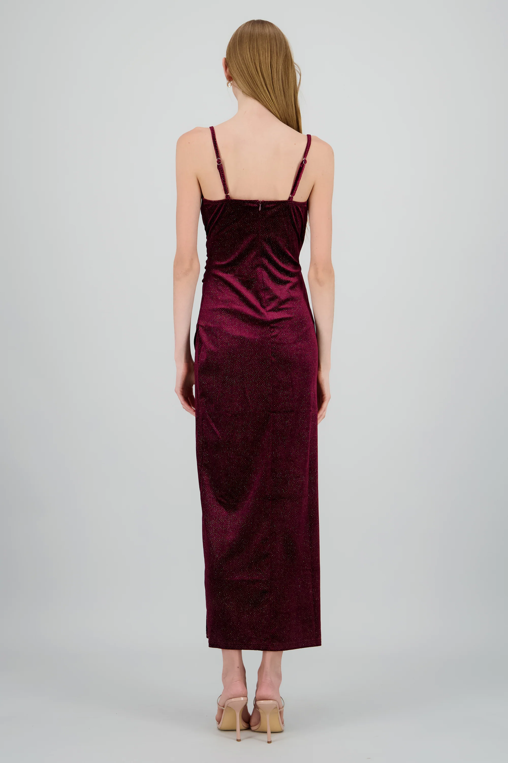 Vestido wrap drapeado terciopeolo brillos - Image 4